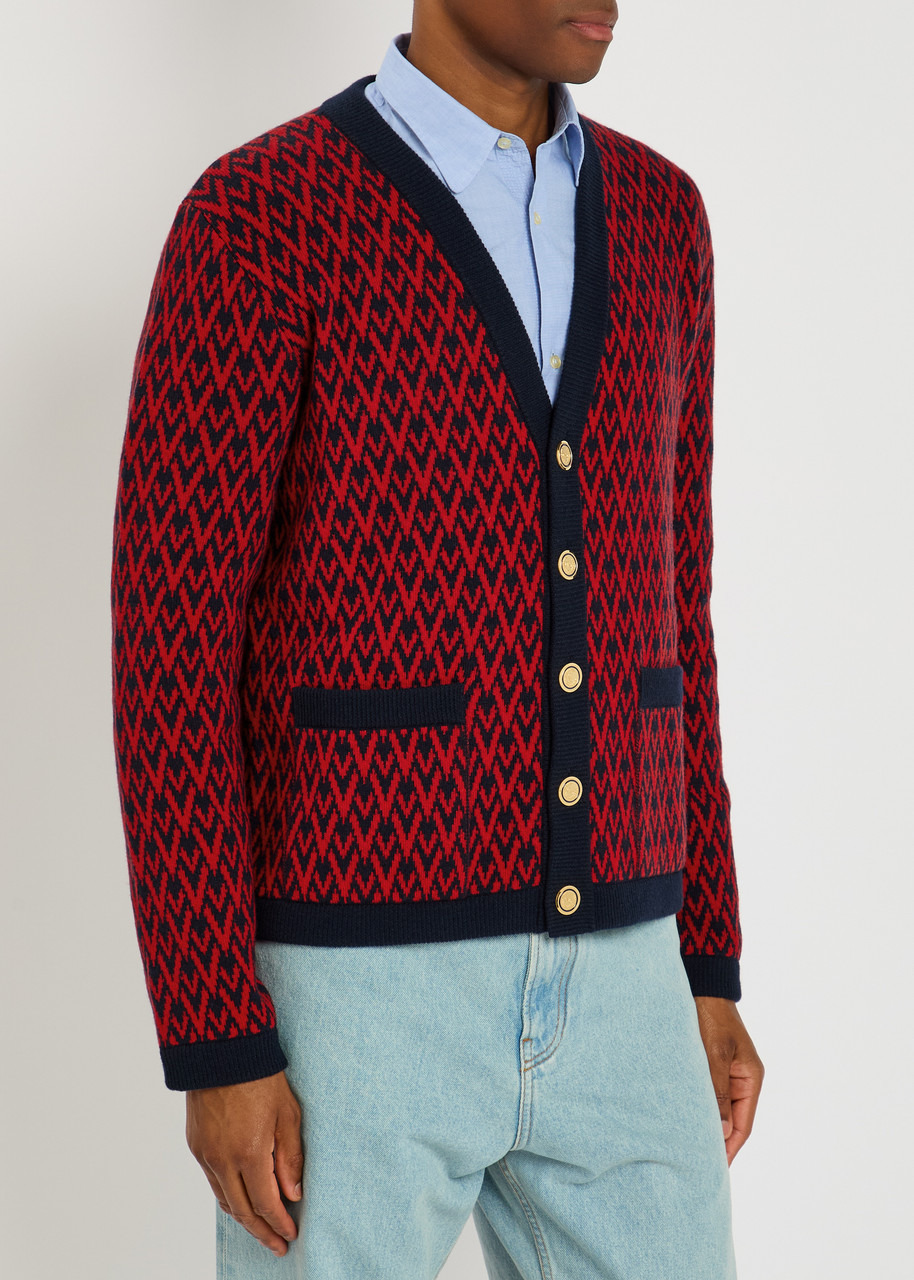 Valentino Garavani Patterned-intarsia Wool Cardigan - 2