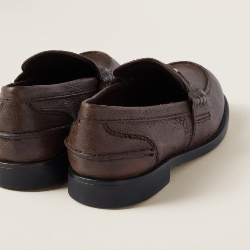 Miu Miu Calfskin penny loafers outlook