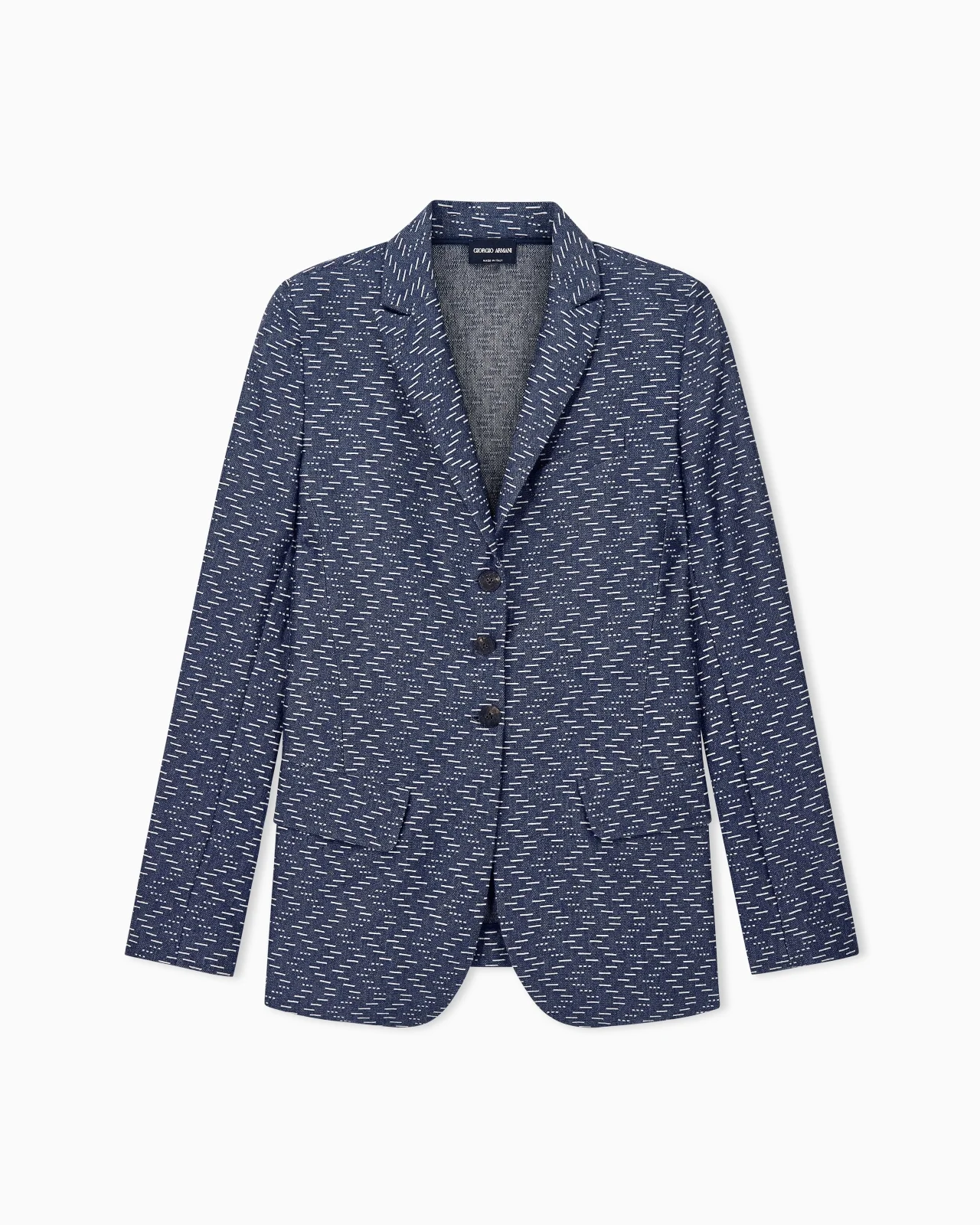 BLAZER JACKETS SINGLE-BREASTED CHEVRON IN CASHMERE AND SILK - 1