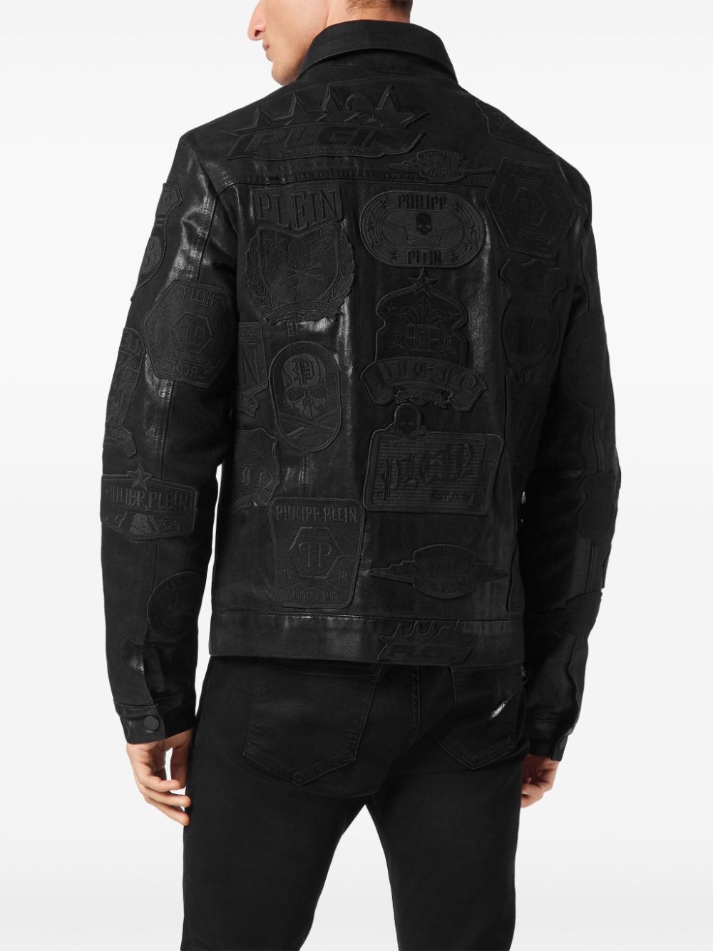 zipped denim jacket - 3