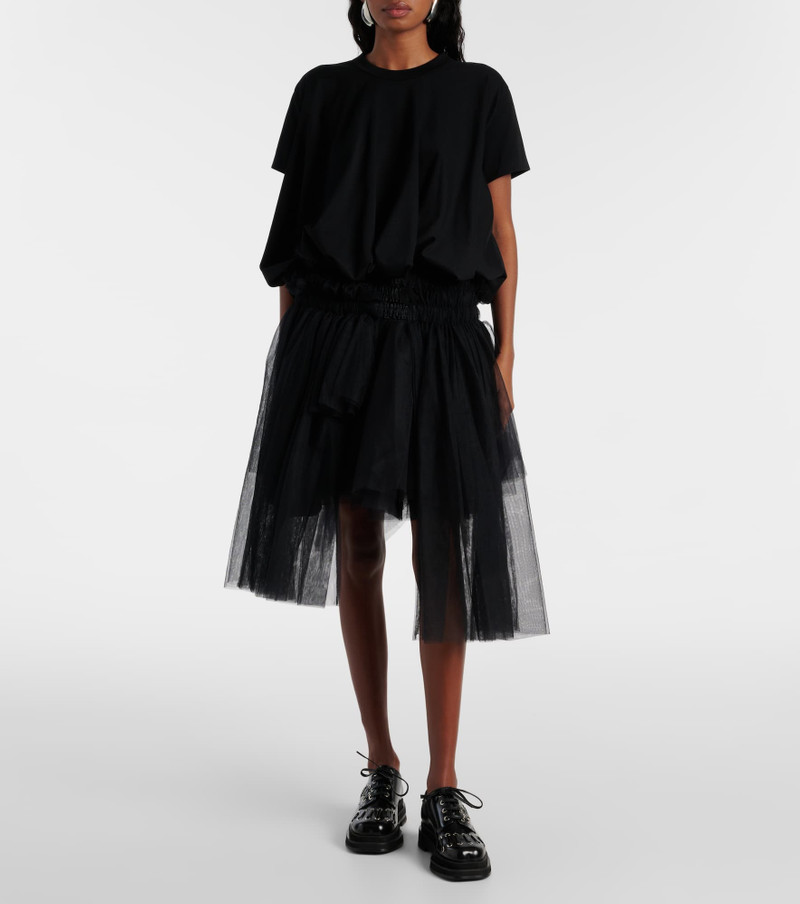 Noir Kei Ninomiya Mesh midi skirt outlook