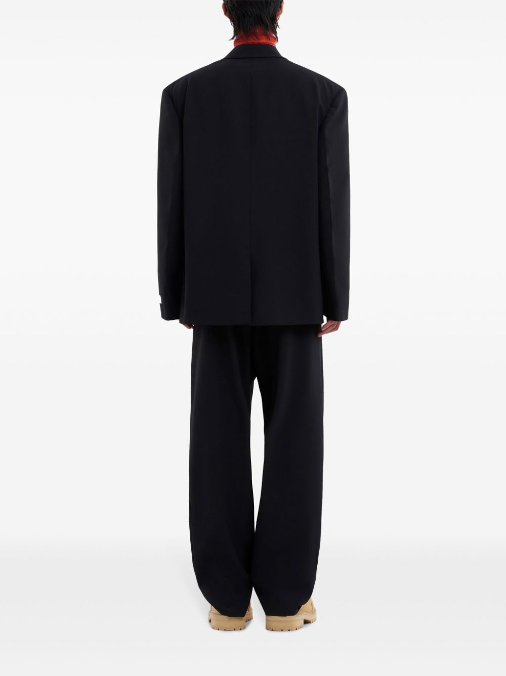logo-appliquÃ© single-breasted blazer - 4