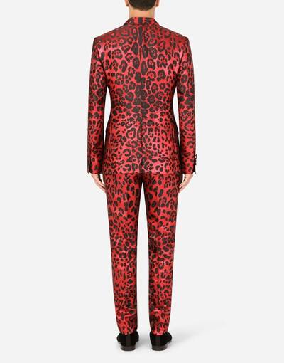 Dolce & Gabbana Double-breasted Sicilia-fit suit in leopard-print lamé jacquard outlook