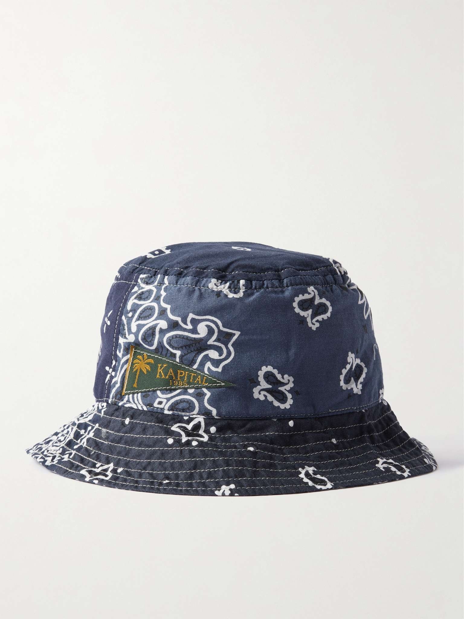 Logo-Appliquéd Bandana-Print Cotton-Voile Bucket Hat - 3