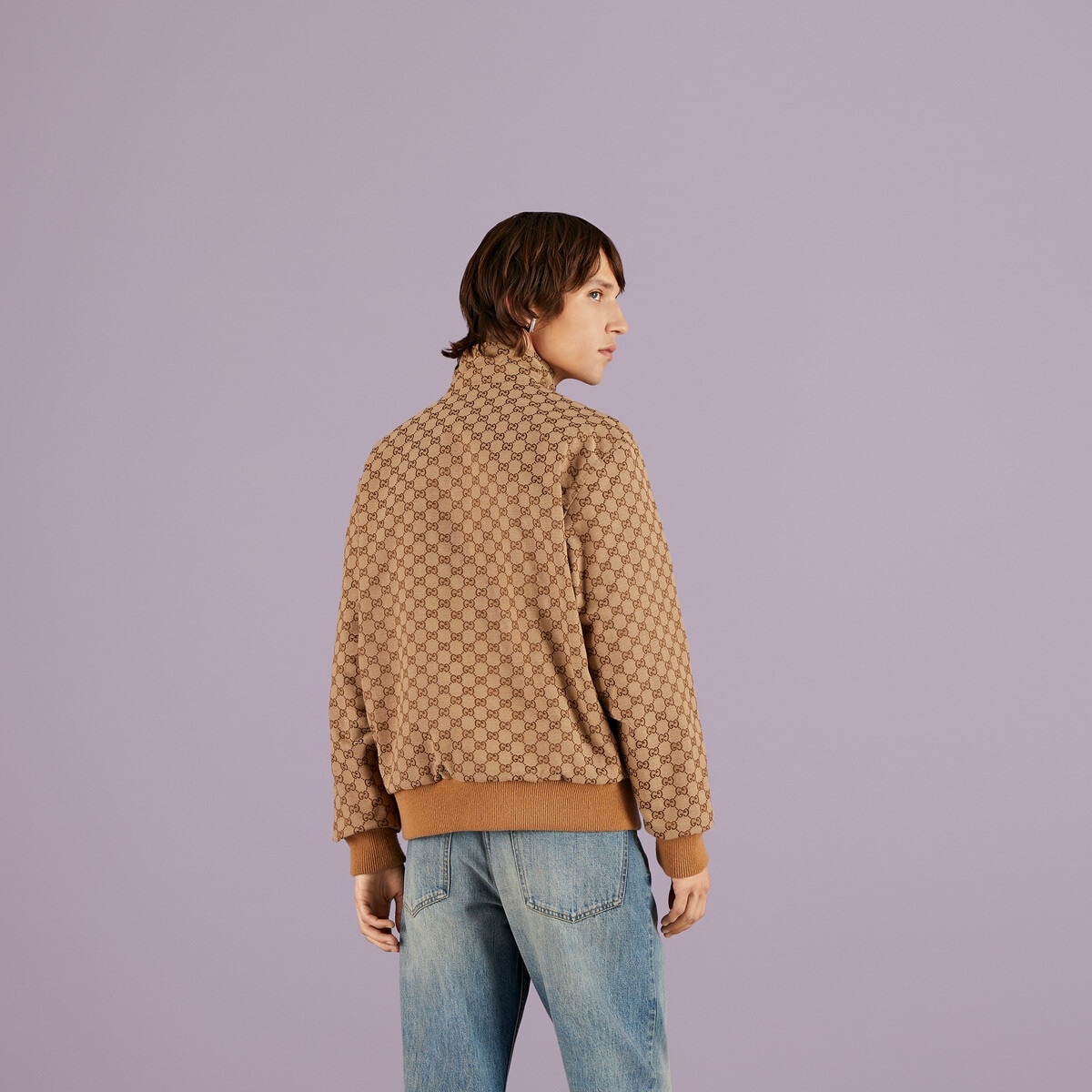 Leather and GG canvas reversible jacket - 6