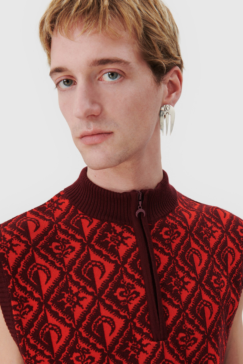 Marine Serre Regenerated Single Forks Earrings outlook