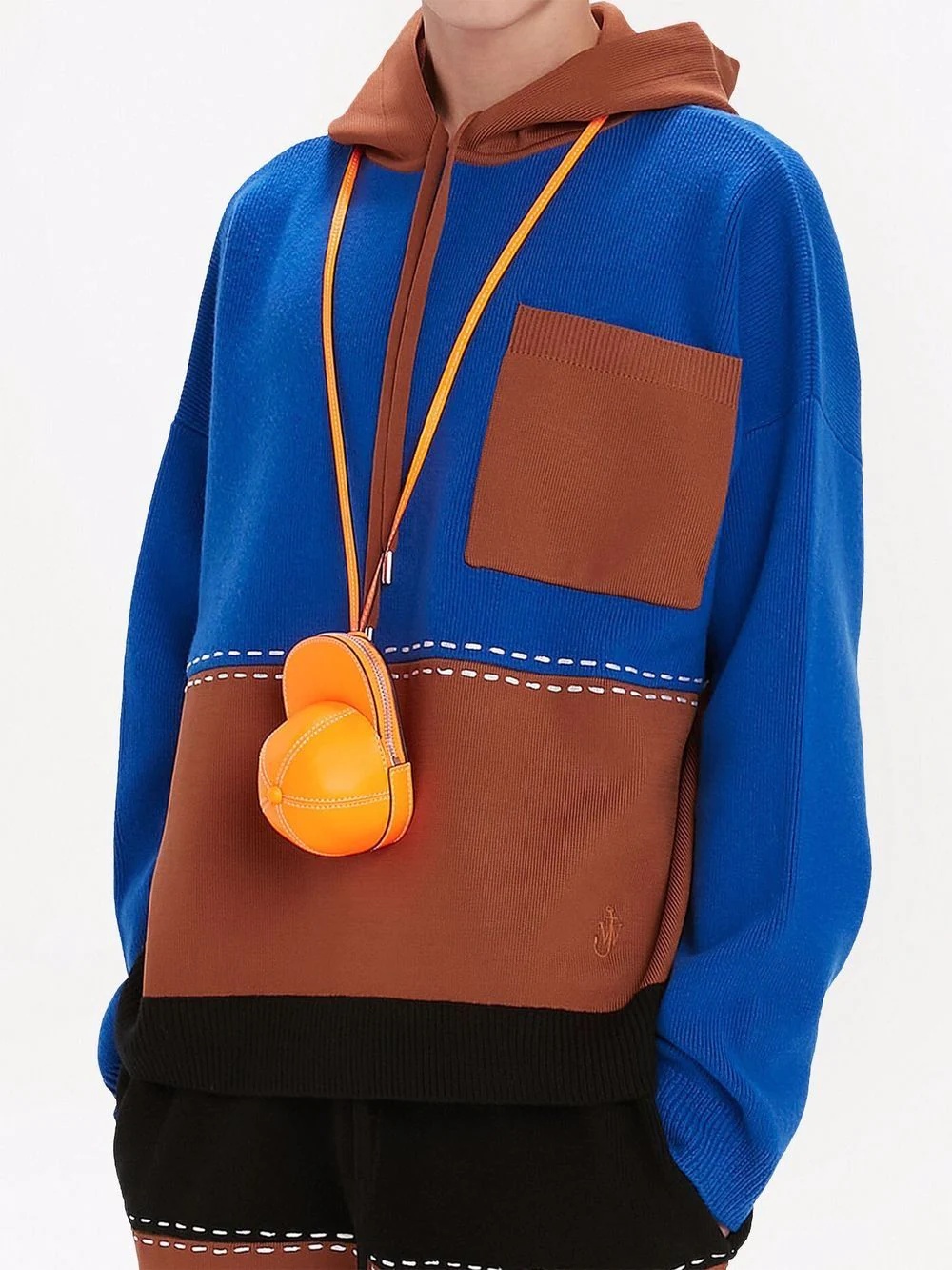 logo embroidered colour-block hoodie - 5