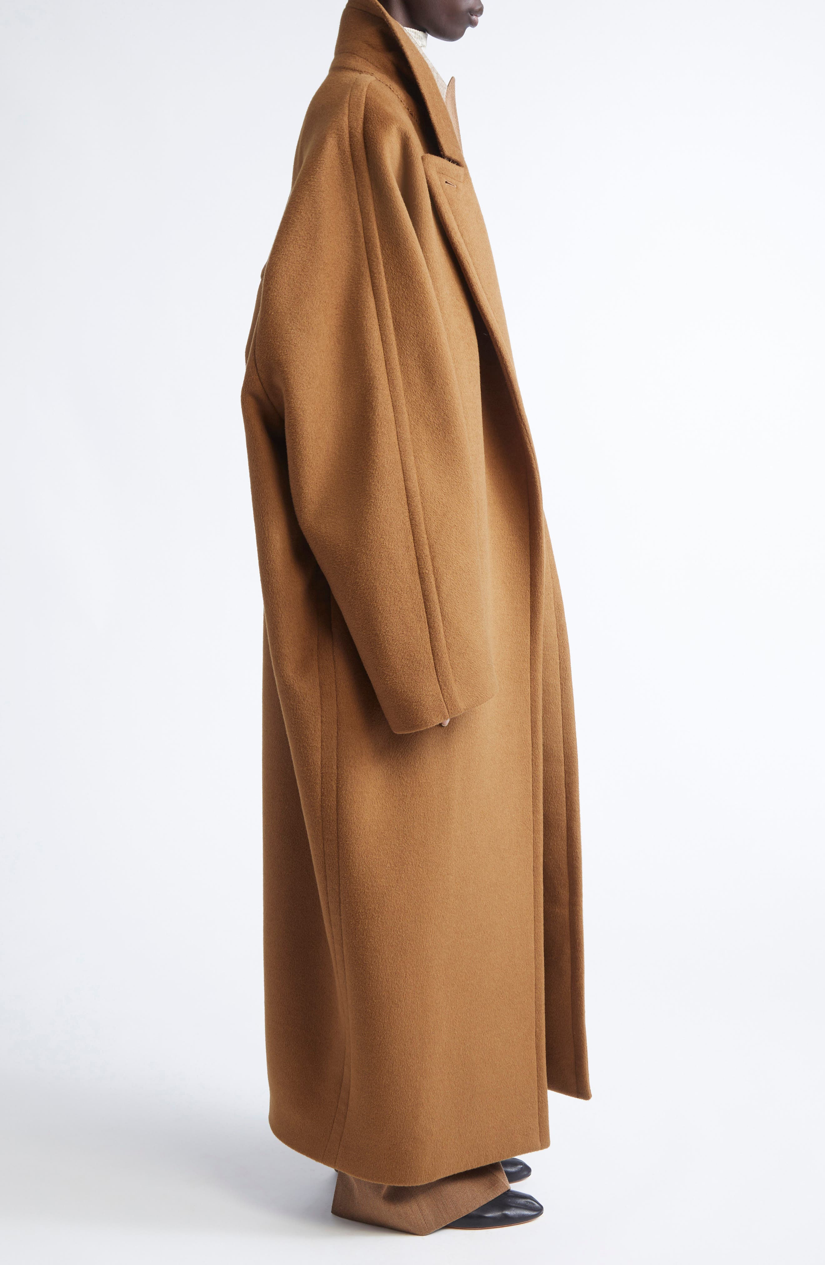 FFORME Yves Wool Blend Cocoon Coat in Camel at Nordstrom - 4