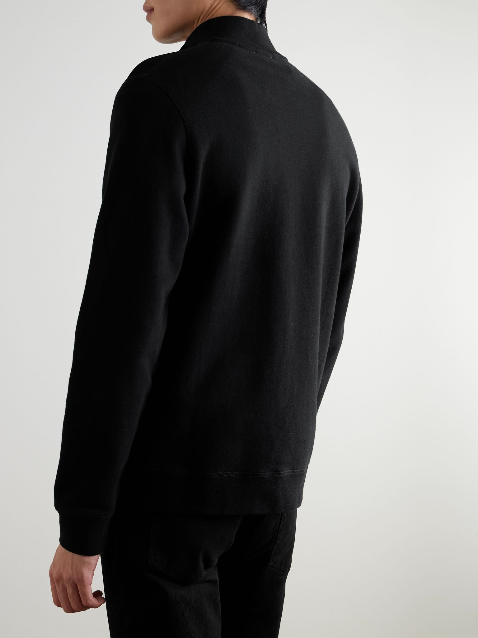 Cotton-Jersey Half-Zip Sweatshirt Black - 4