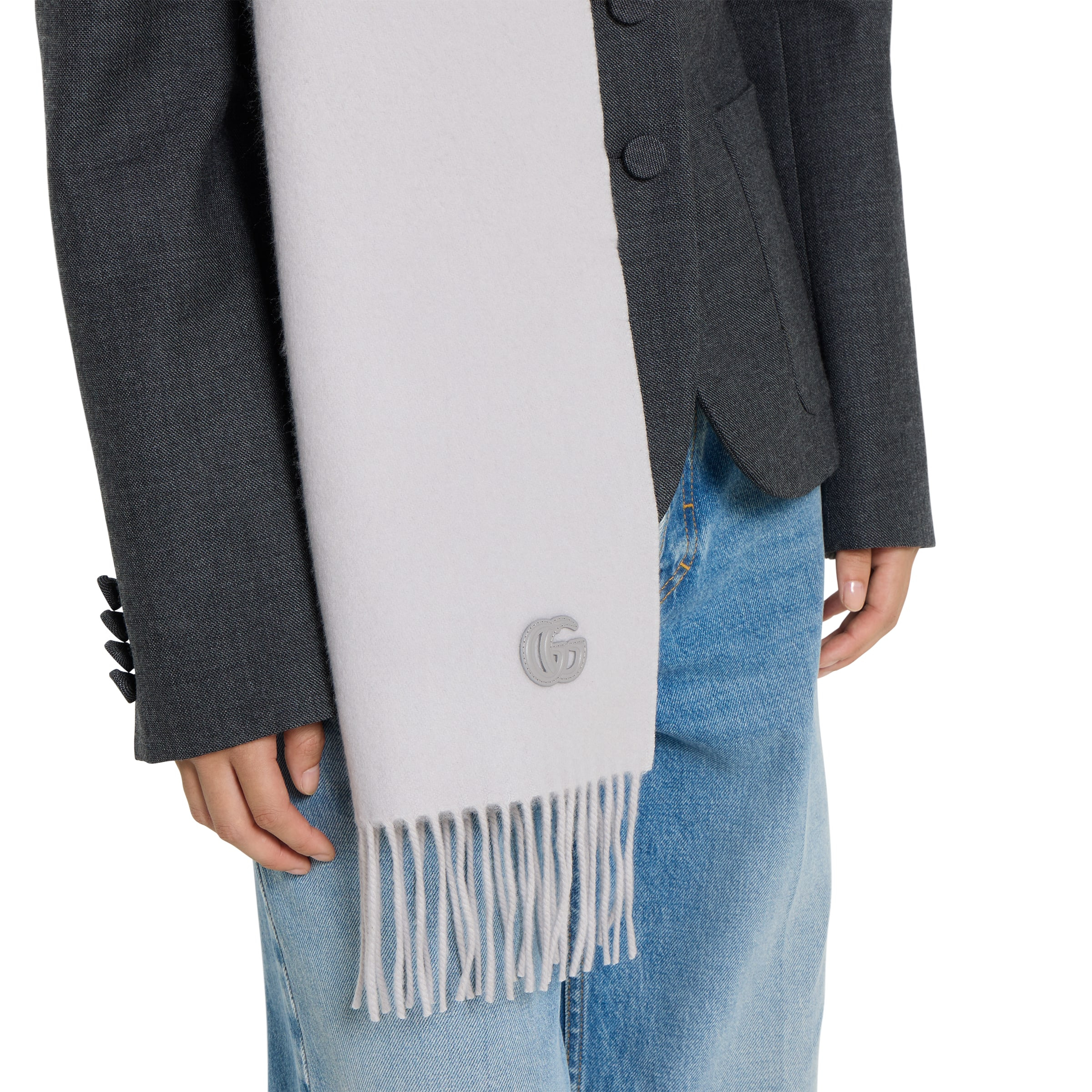 Cashmere scarf with patch - 4