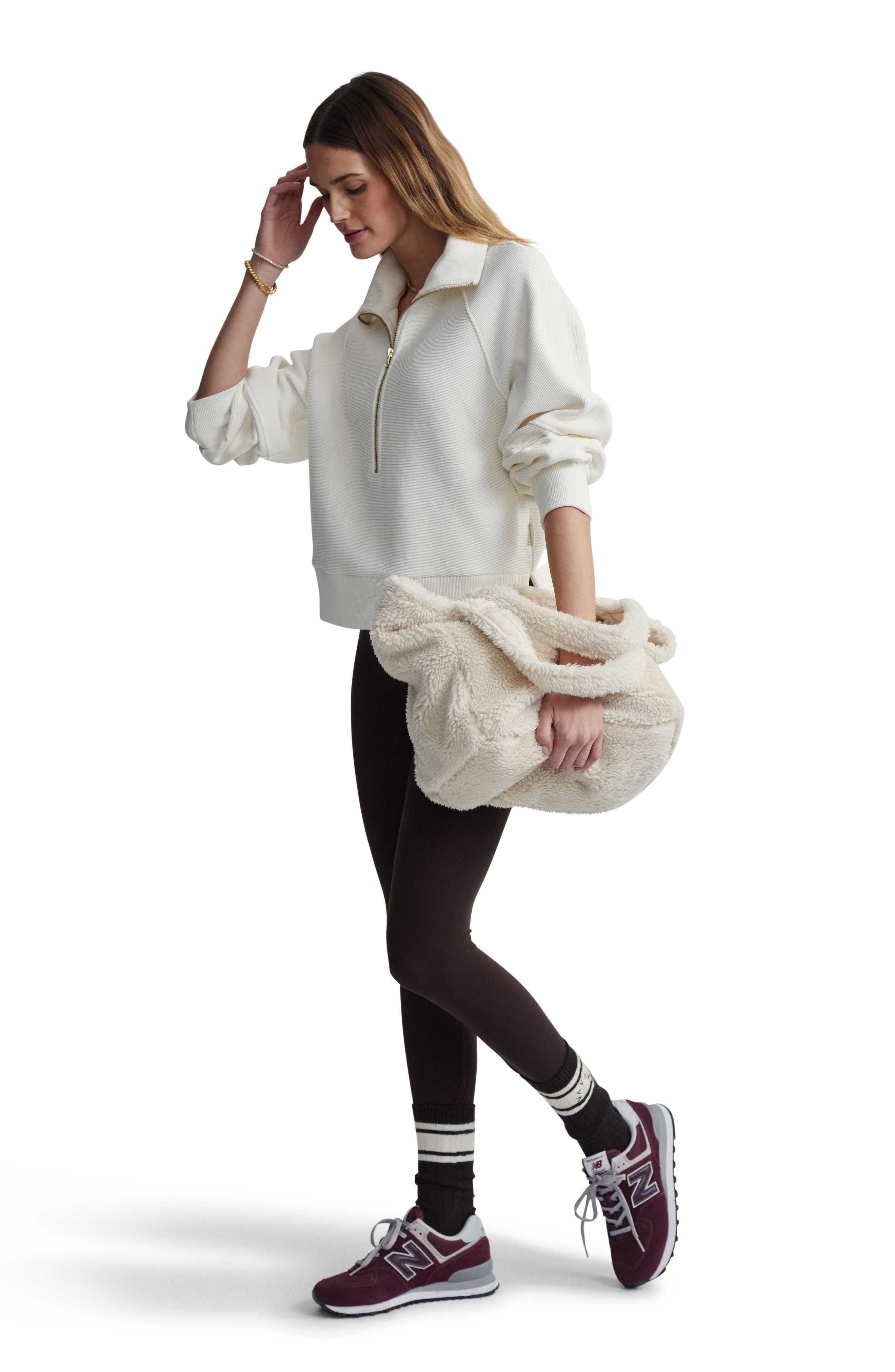 Varley Milano Half-Zip Sweatshirt in Ivory at Nordstrom - 7