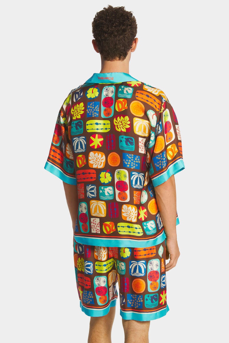 SUMMER LOVERS DROP SHOULDER PRINTED BOWLING SHIRT - 4