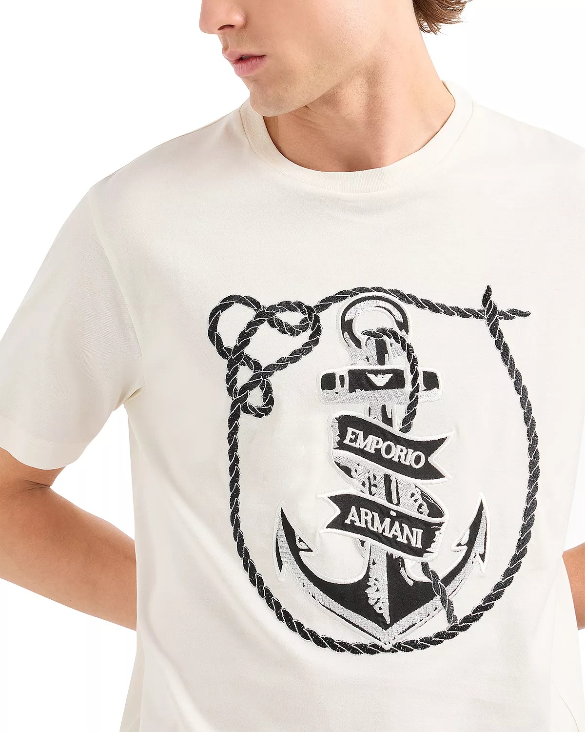 Pure Cotton Jersey Tee With Embroidered Anchor Logo - 5