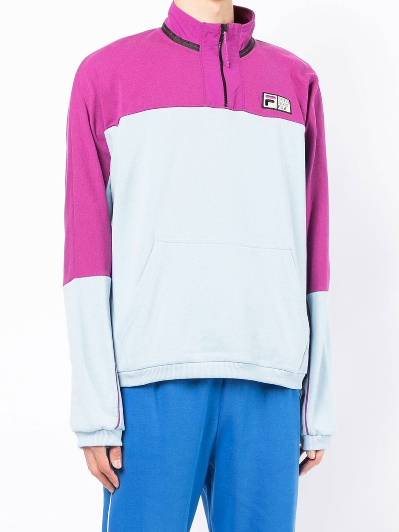 logo-patch half-zip sweater 3