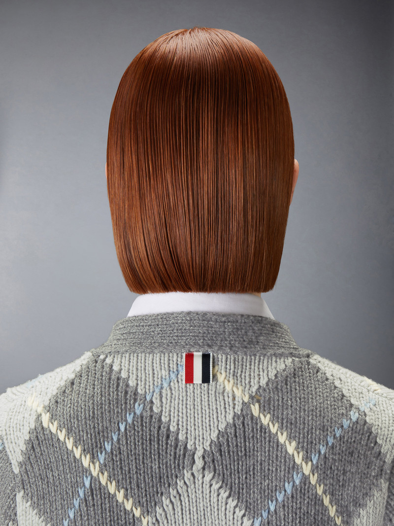 ARGYLE INTARSIA MERINO WOOL SHRUNKEN CARDIGAN 6