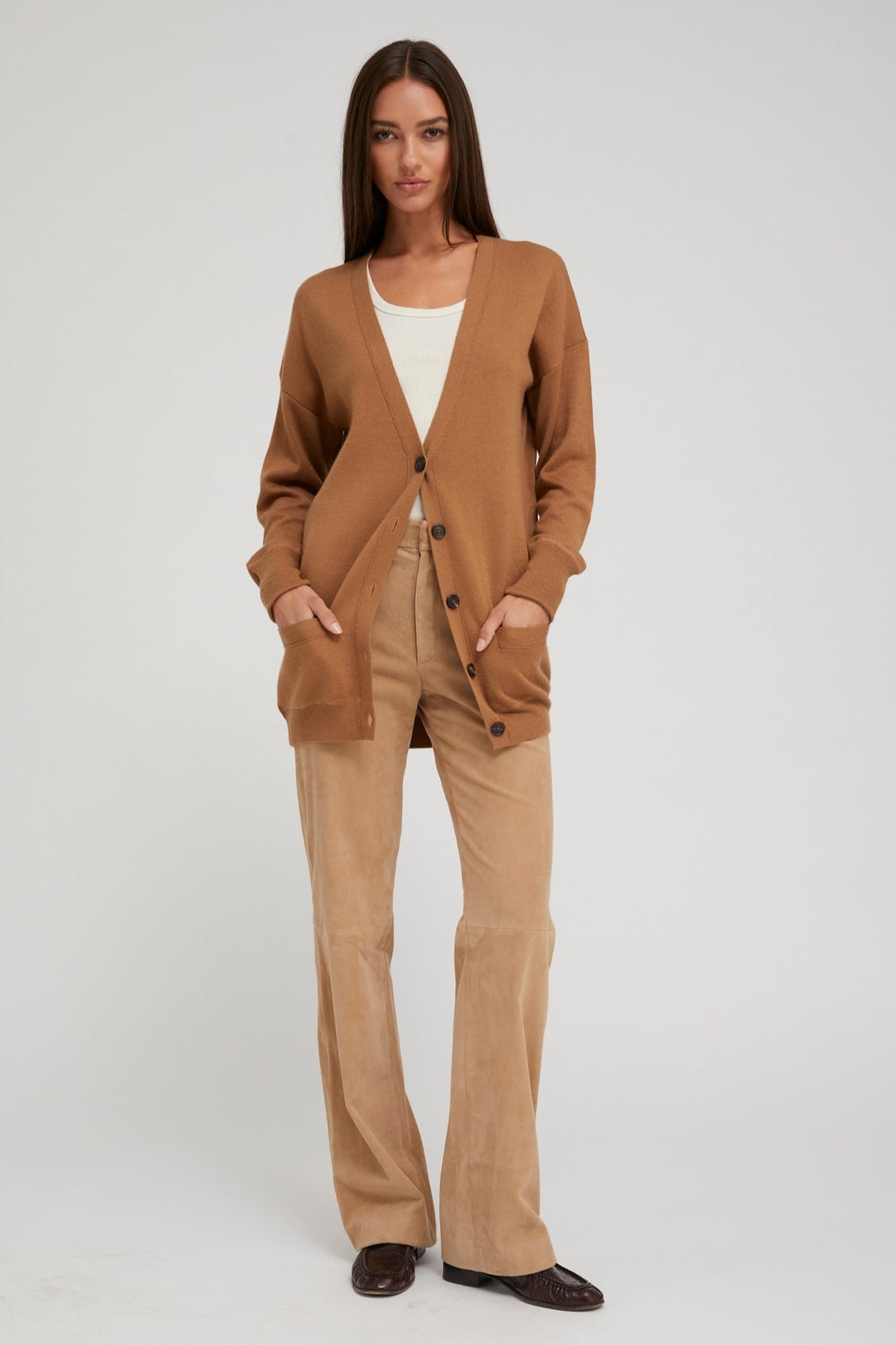 PRALINE CASHMERE BOYFRIEND CARDIGAN - 2