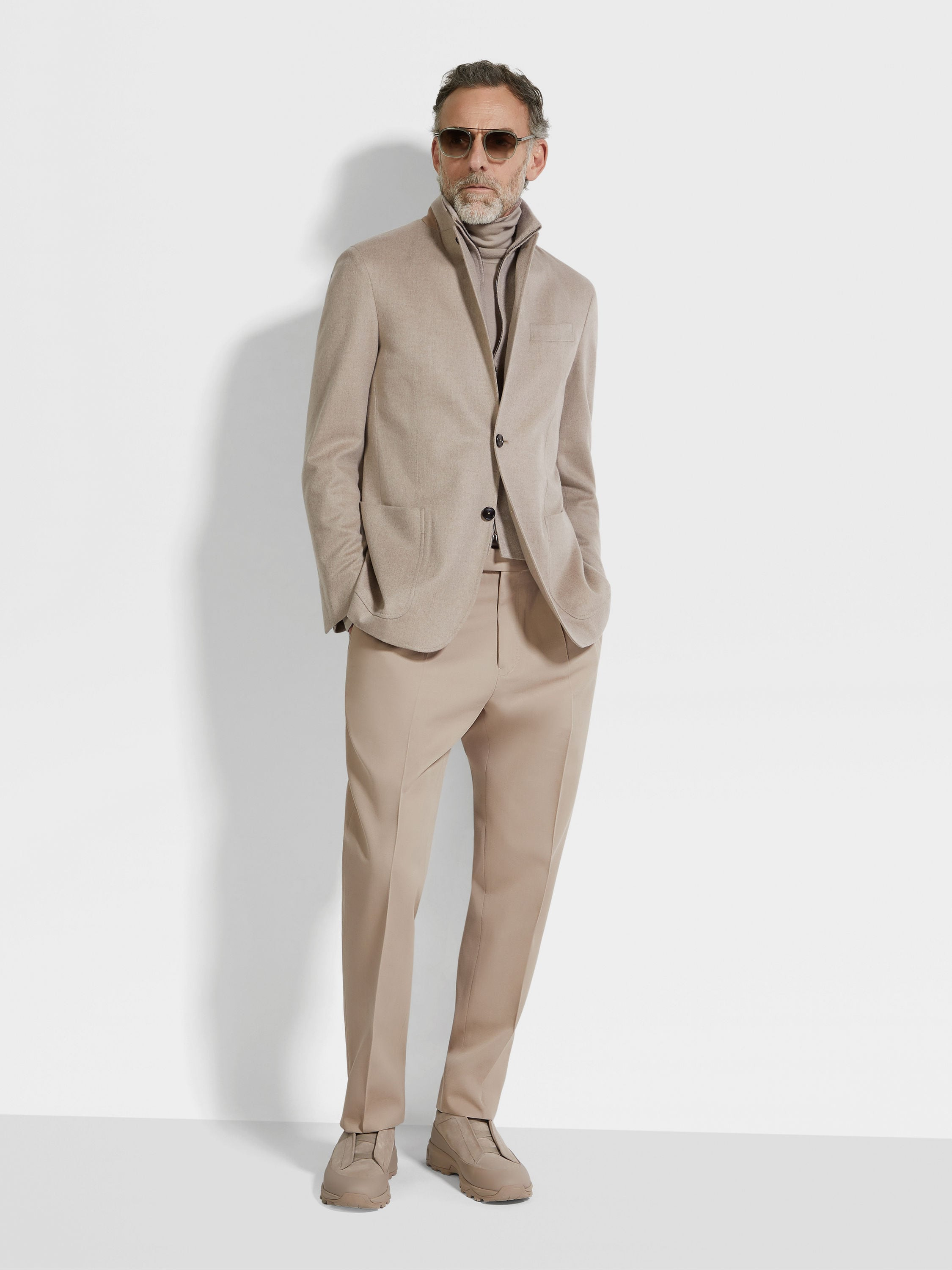 LIGHT TAUPE OASI CASHMERE JACKET - 2