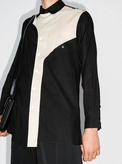 Yohji Yamamoto panelled button-up shirt outlook