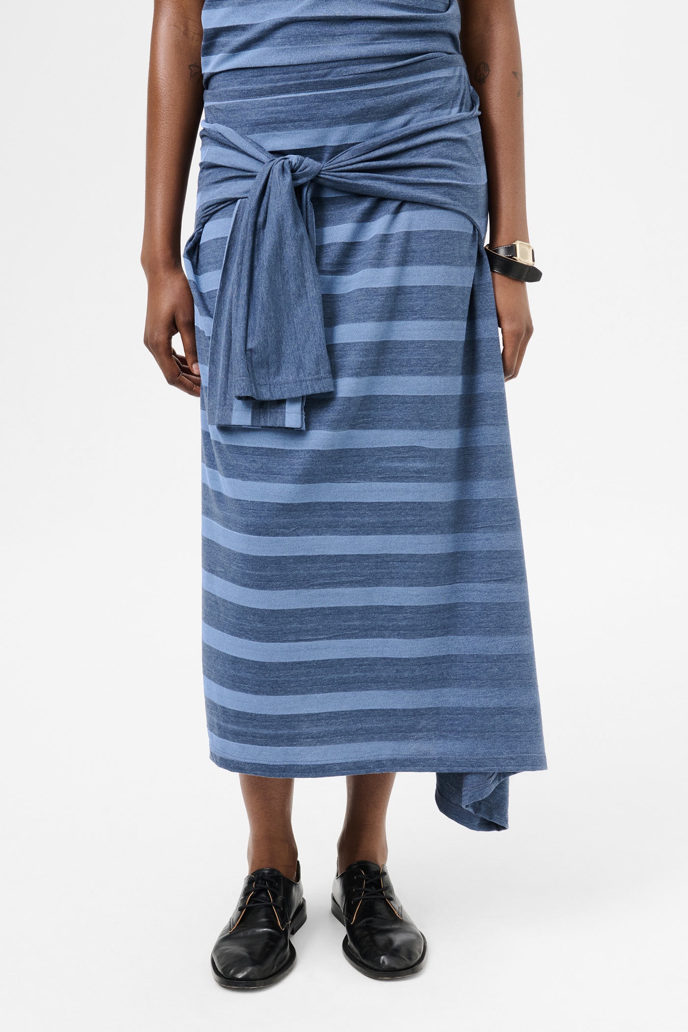 Sash Skirt 70S Jersey Wave Plisse - 3