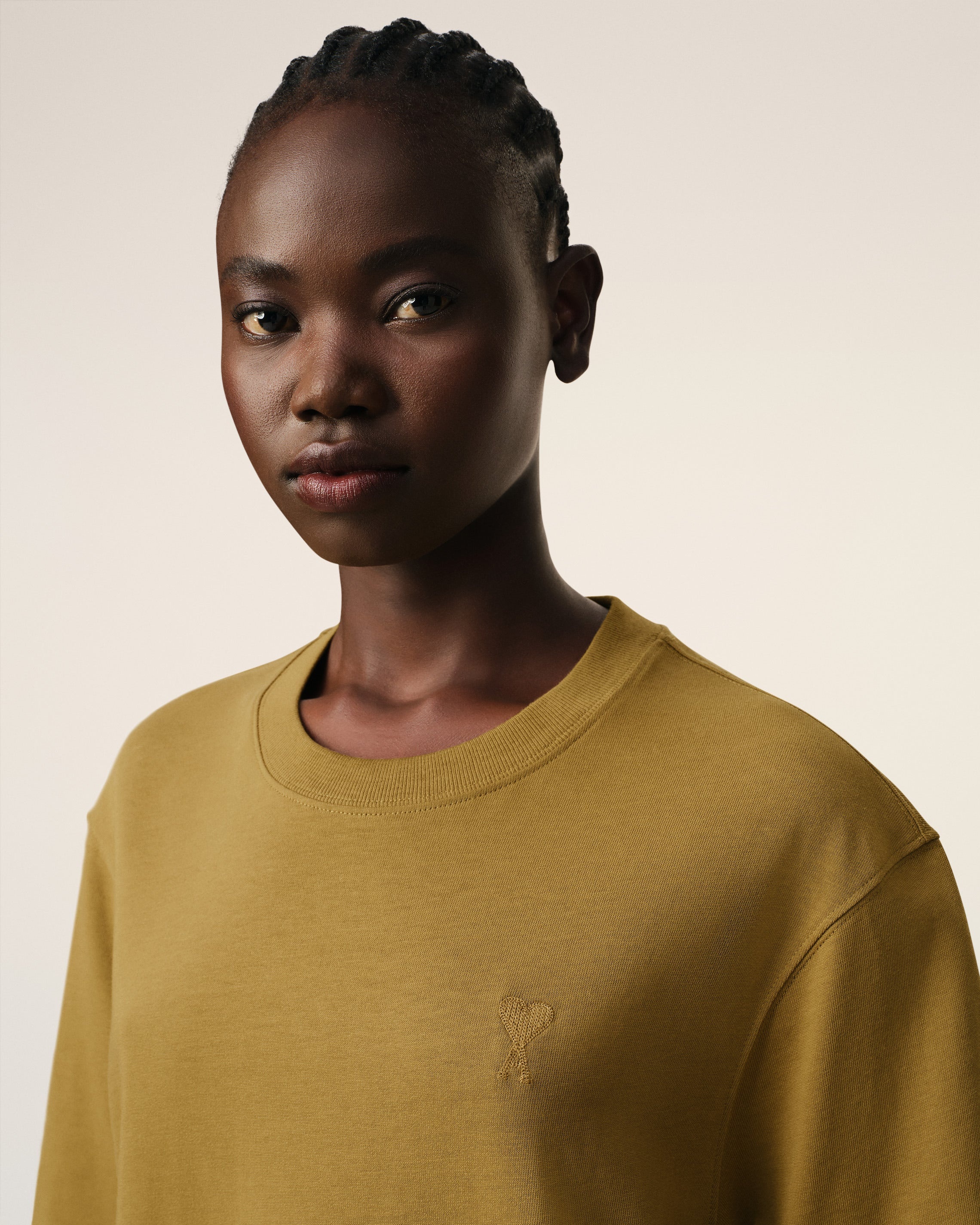 MUSTARD COTTON TONAL AMI DE COEUR T-SHIRT - 4
