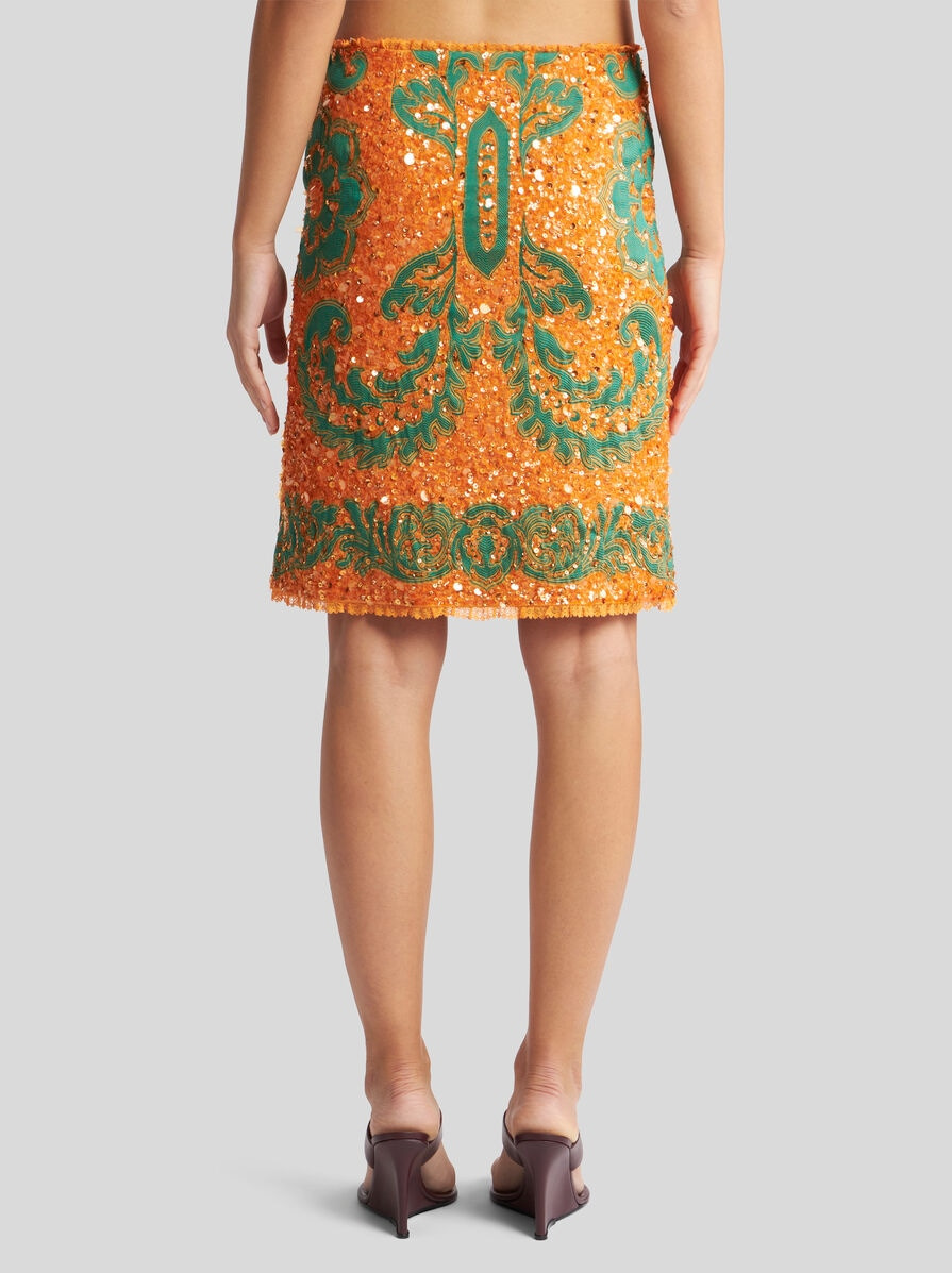 STRAIGHT-CUT SKIRT WITH SEQUIN EMBROIDERY - 5
