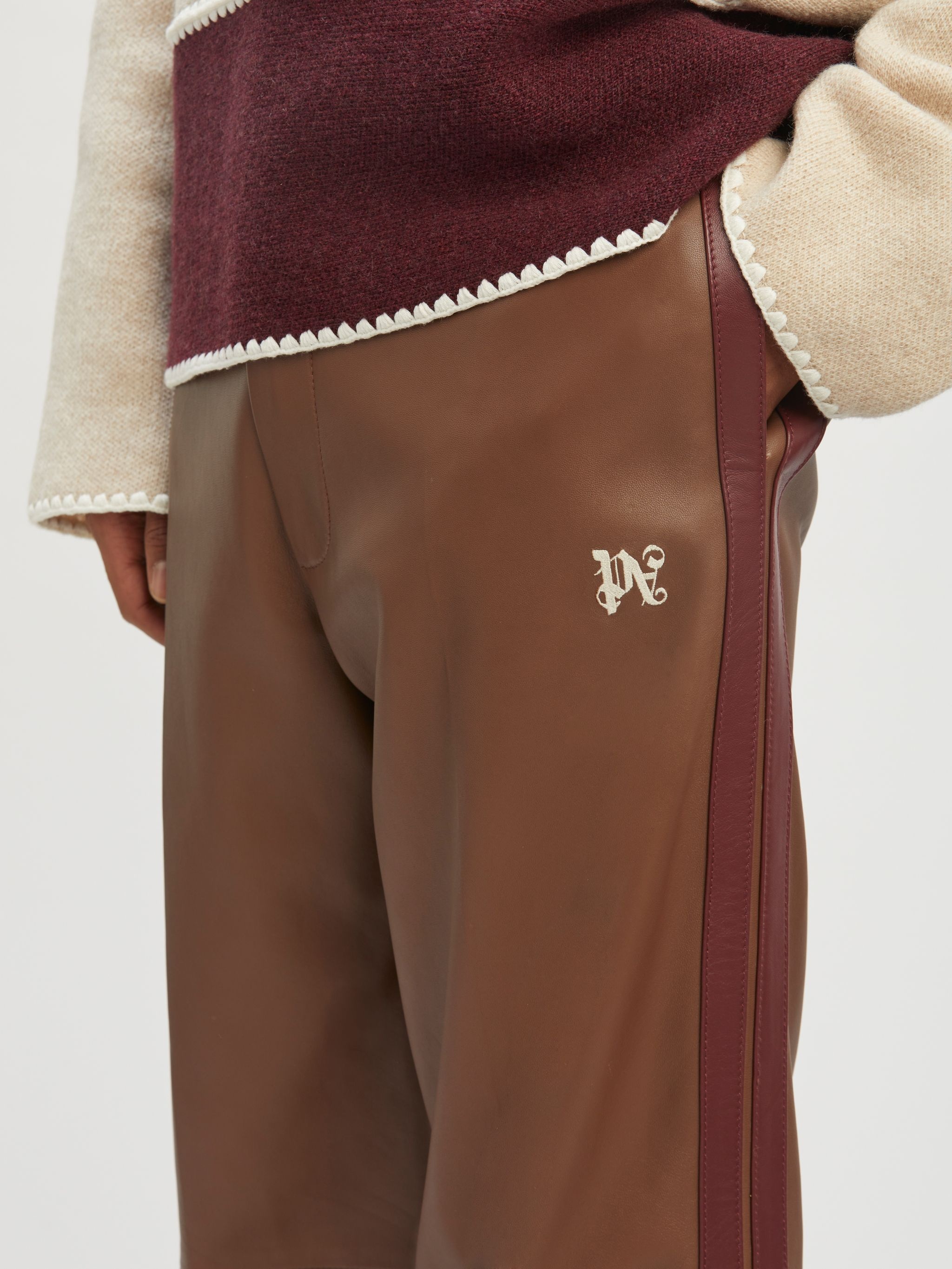 Monogram Leather Track Pants - 6