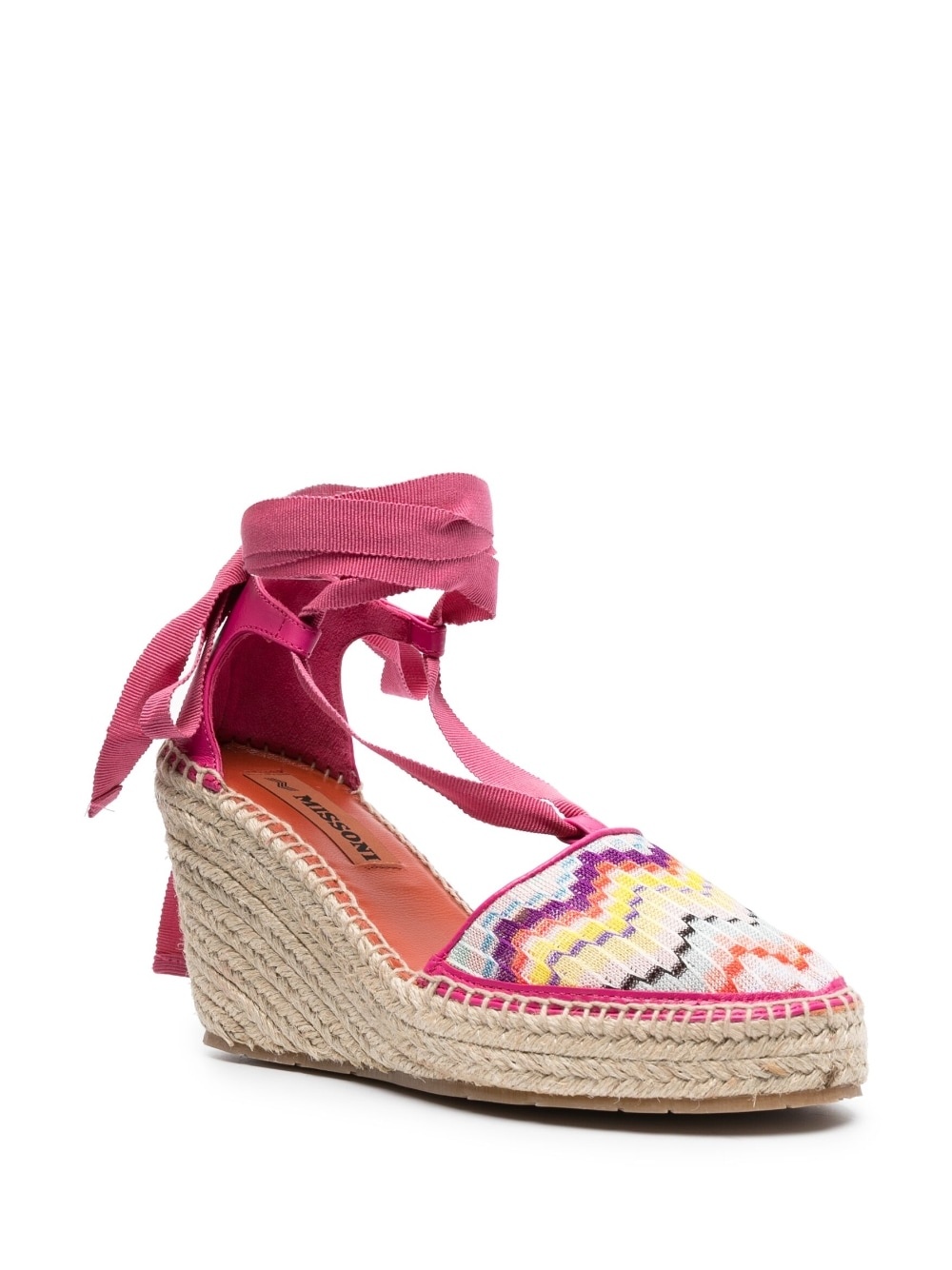 zigzag-woven wedge espadrilles - 2