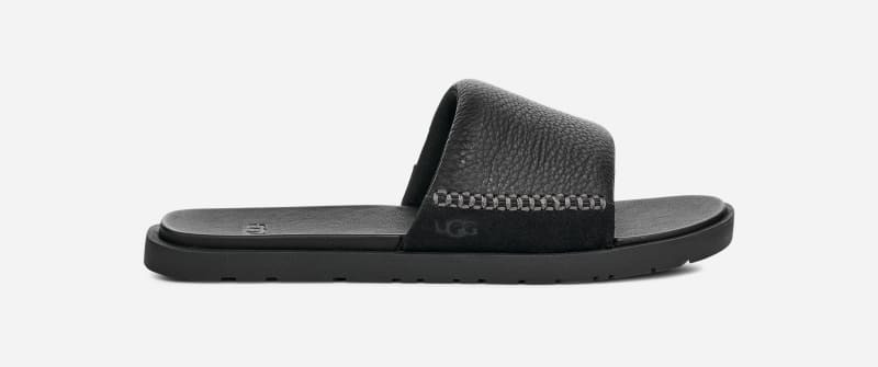 ® Men's Seaside II Slide Leather/Suede Sandals in Black 1