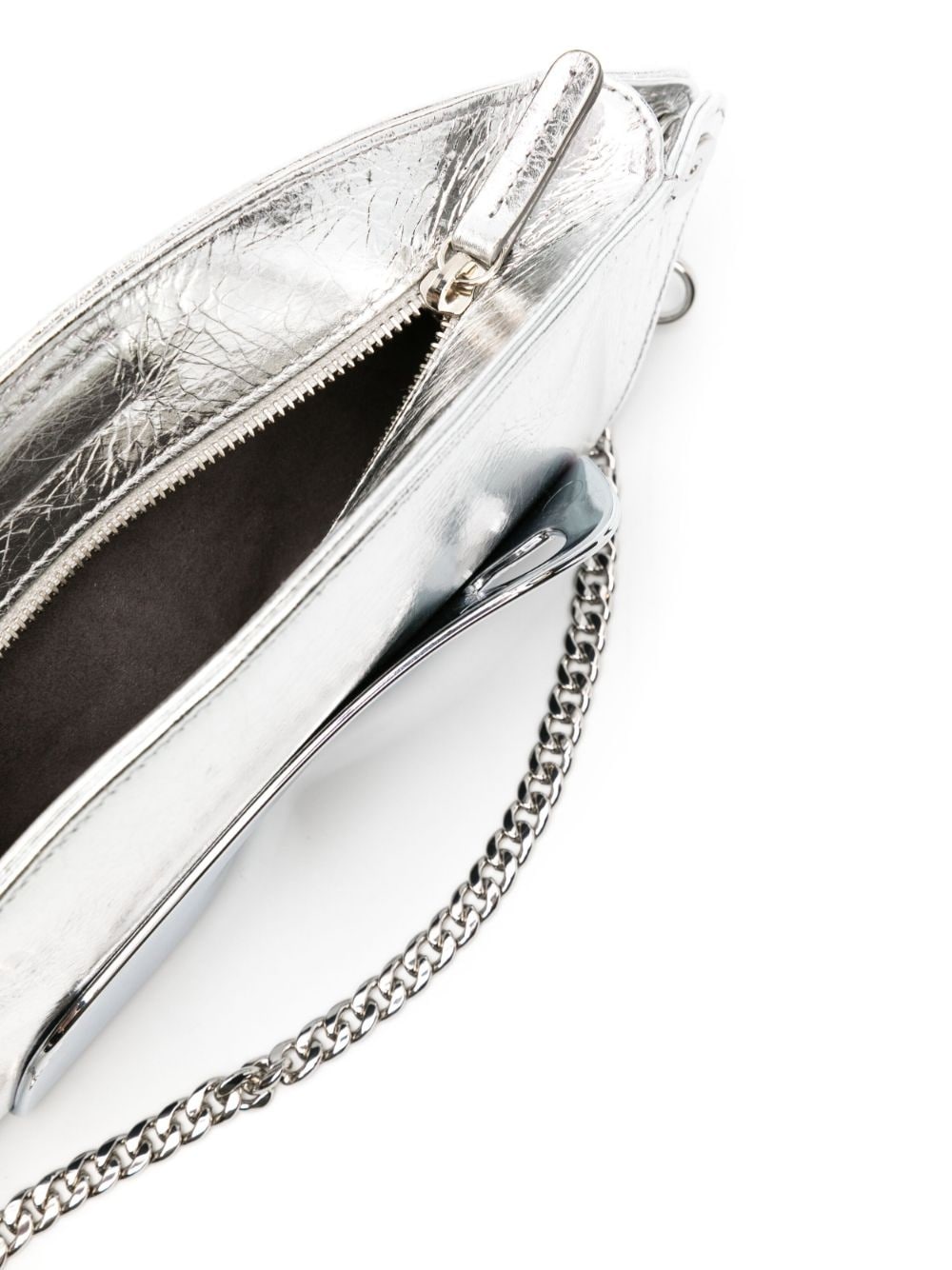 logo-engraved metallic shoulder bag - 4