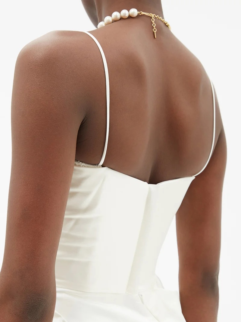 Venus draped satin mini dress - 4