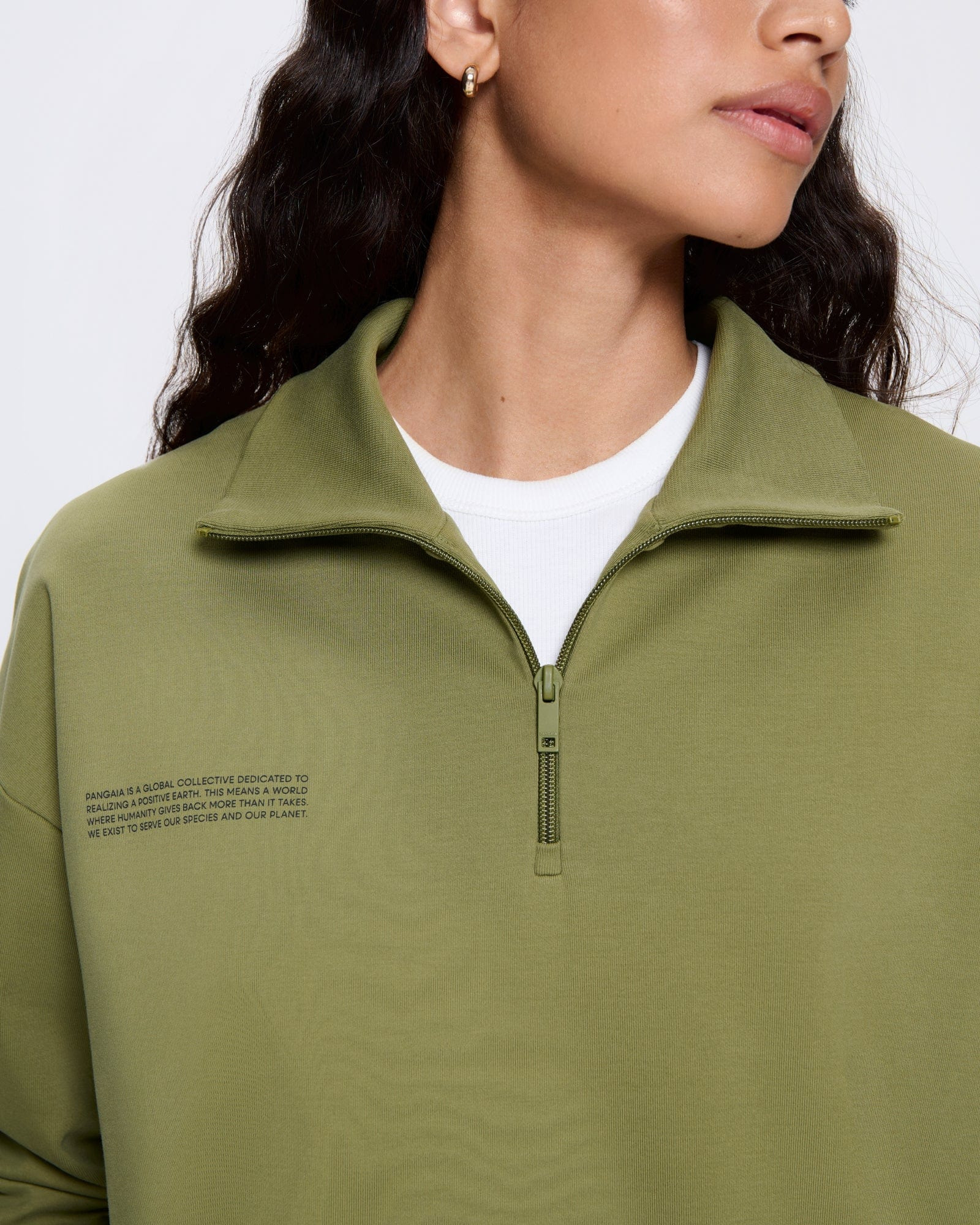Womens DNA Double Jersey Half Zip Sweatshirt - Highland Green - 4