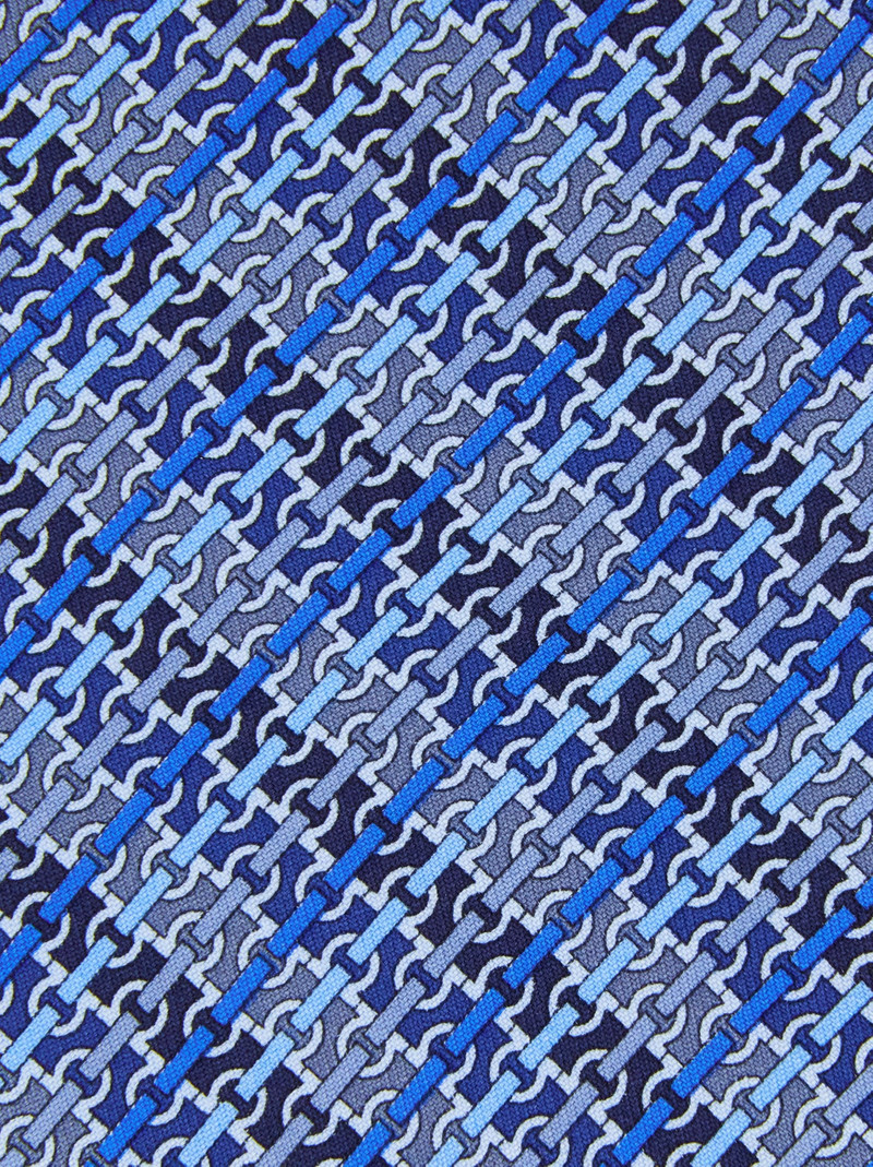 FERRAGAMO Gancini chain print silk tie outlook