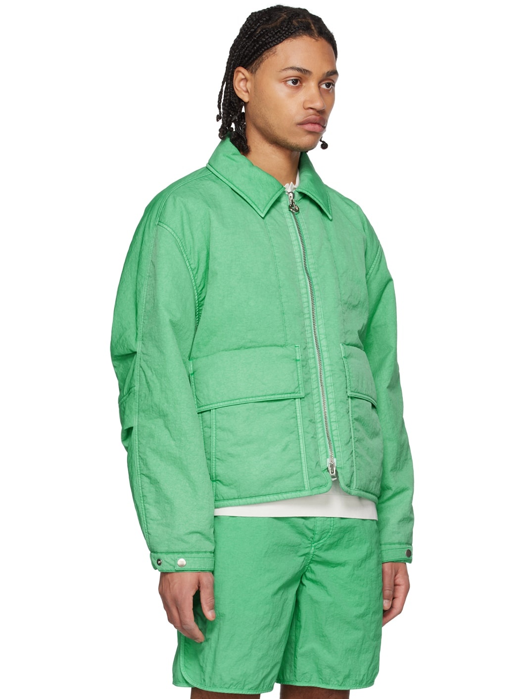 Green Garment-Dyed Jacket - 2