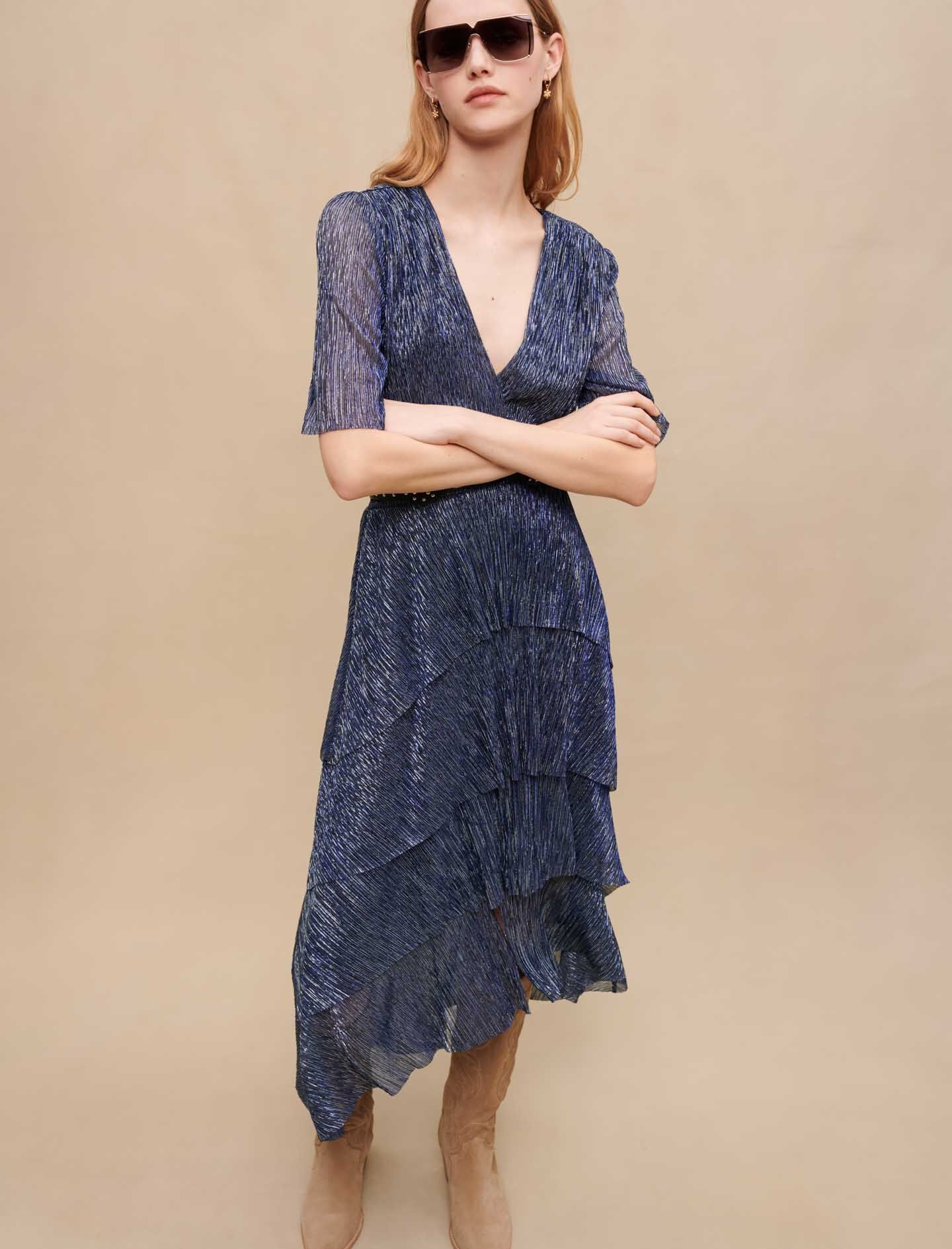 Stretch lurex ruffle dress - 6