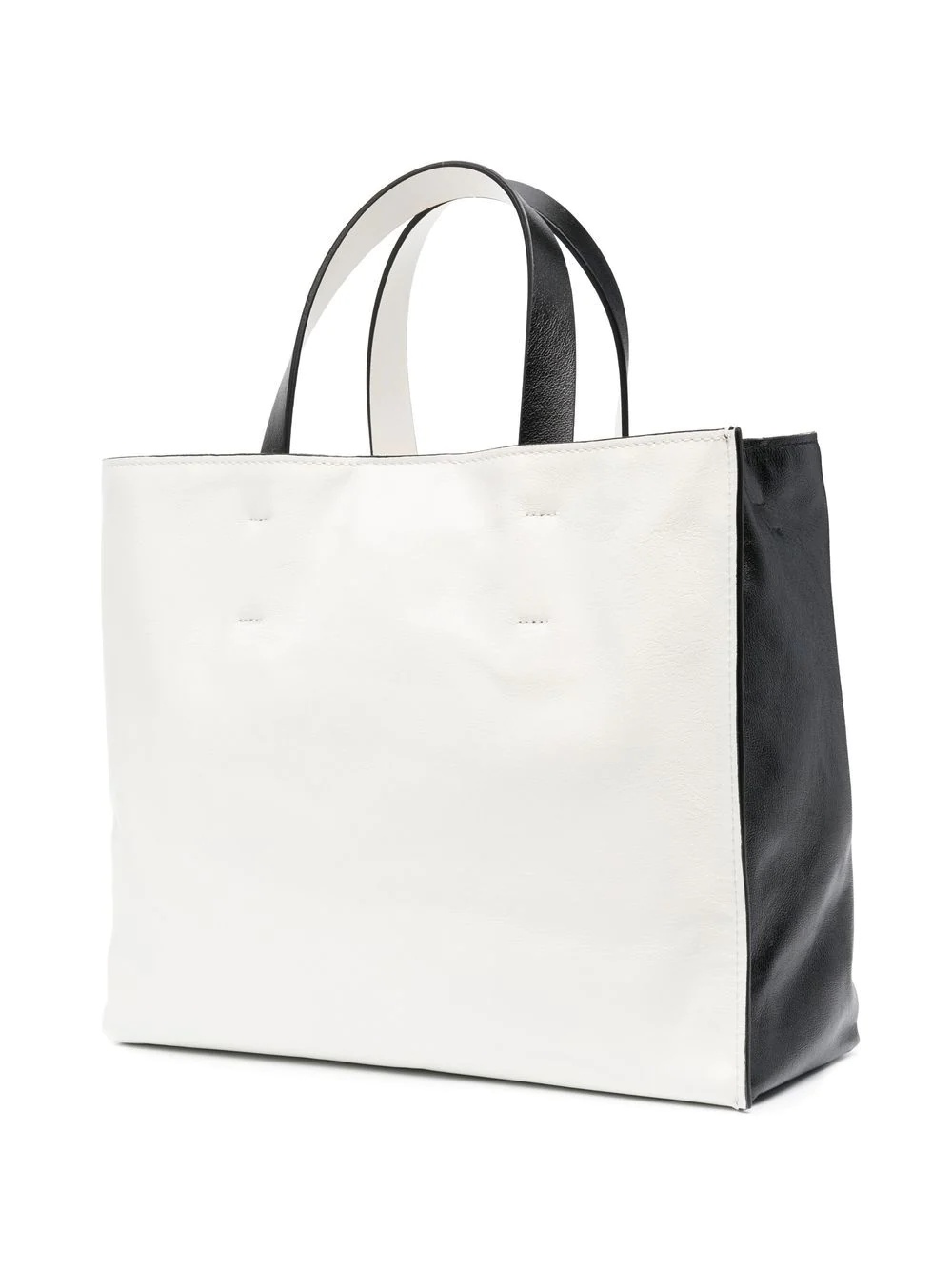 colour-block leather tote bag - 3