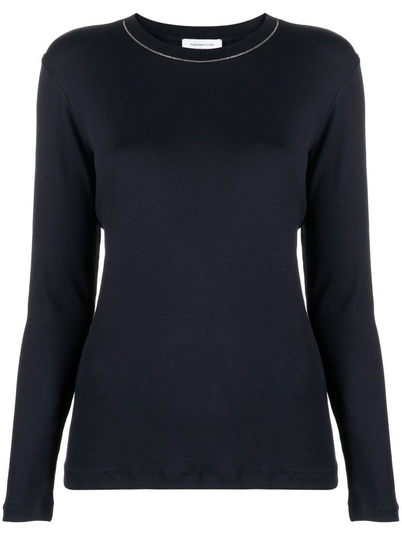 crew-neck fitted jumper 1