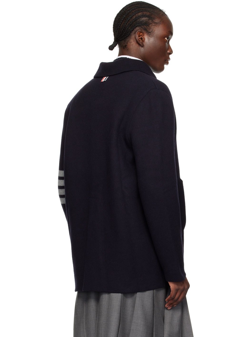 Navy 4-Bar Coat - 3