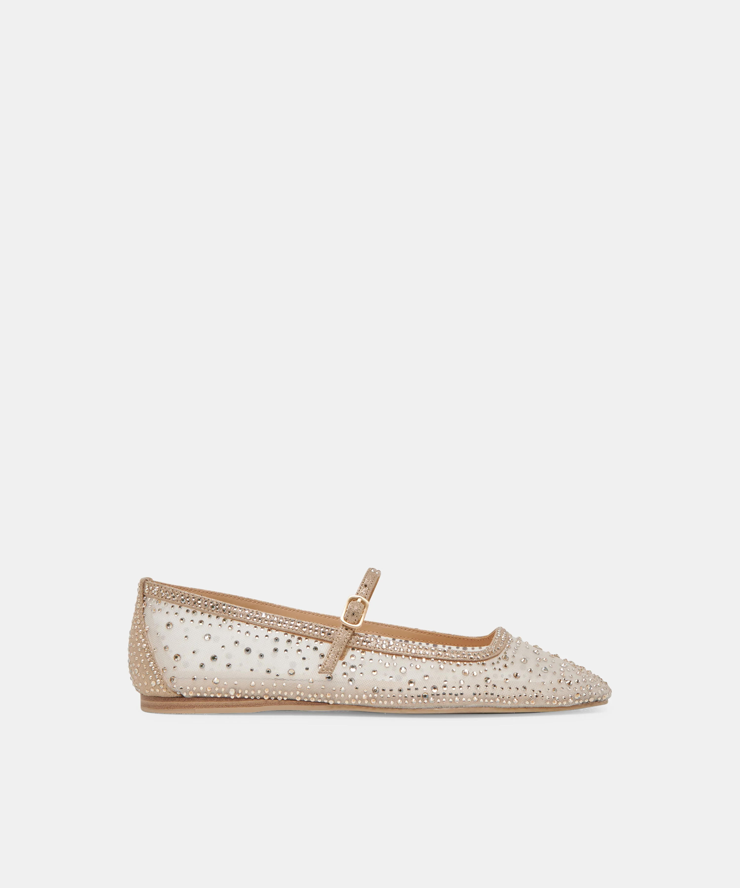 REYES CRYSTAL BALLET FLATS GOLD MESH - 1