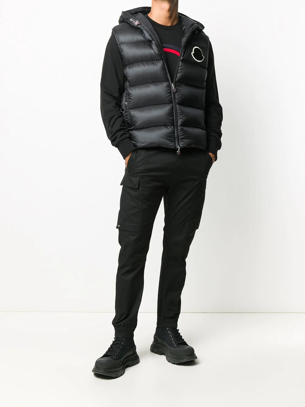 hooded gilet logo jacket - 2