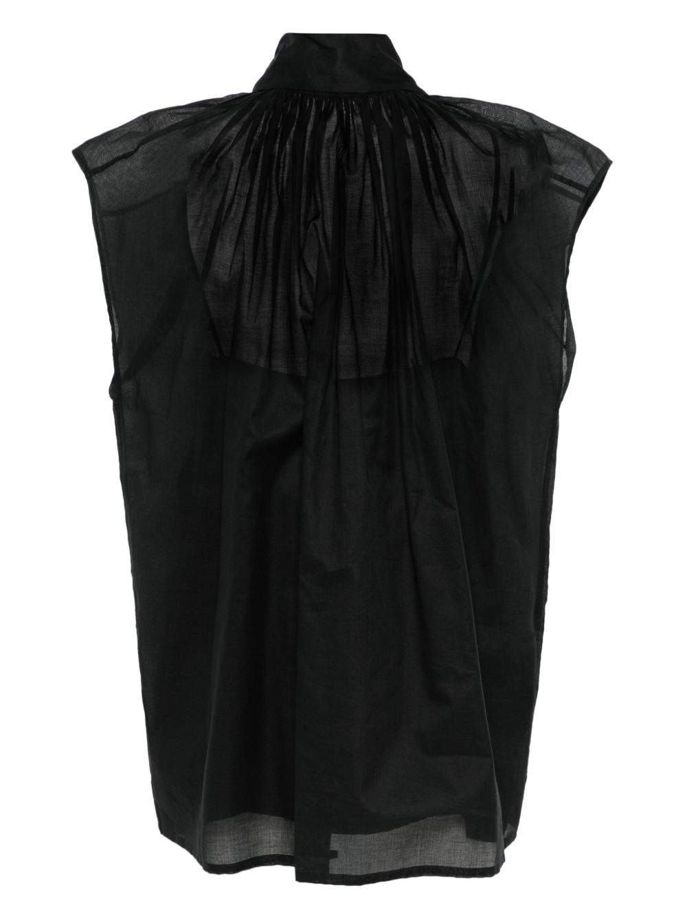 scarf-detail organza blouse - 2