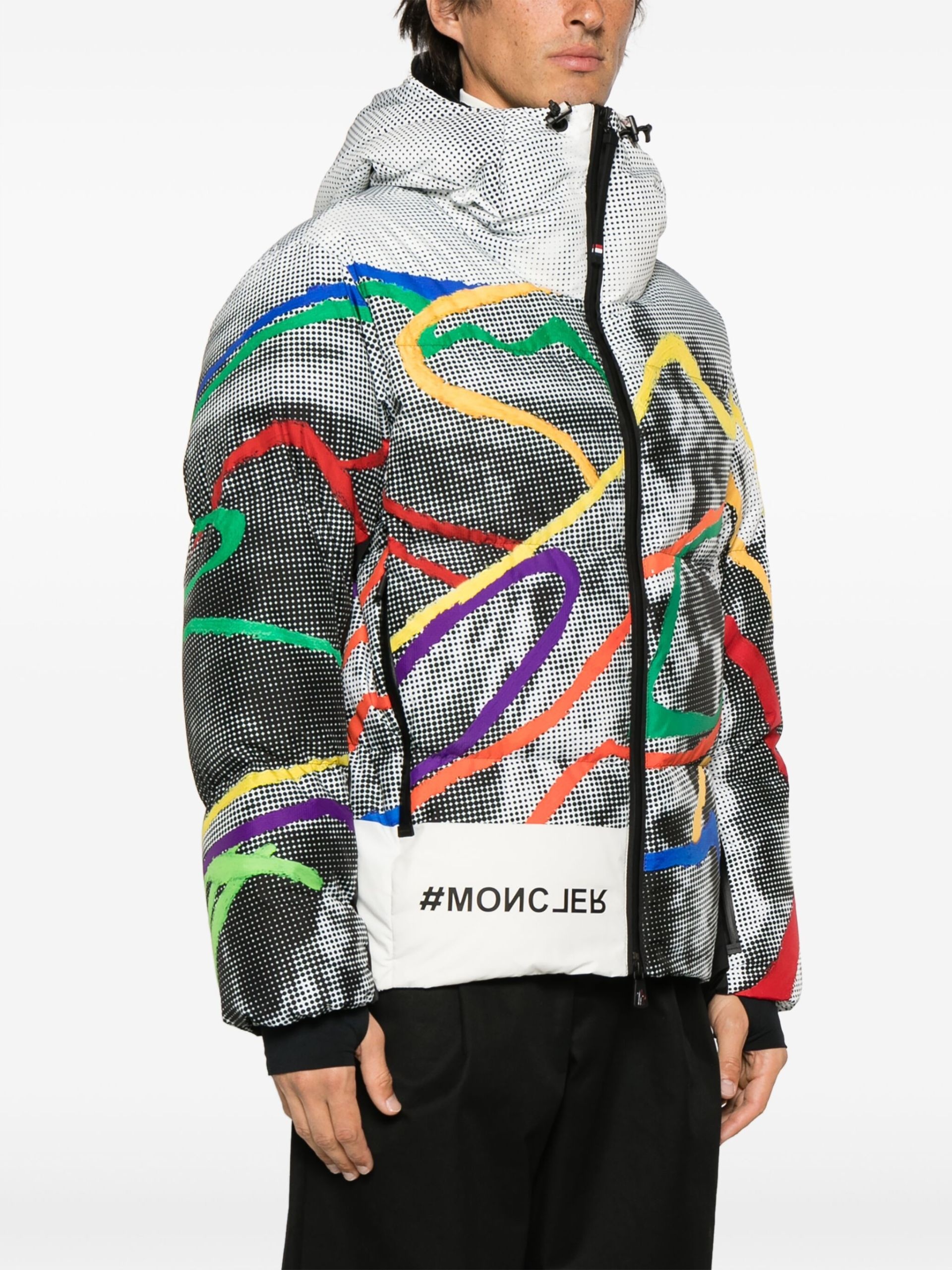 Grey Mazod Graphic-Print Down Jacket - 3