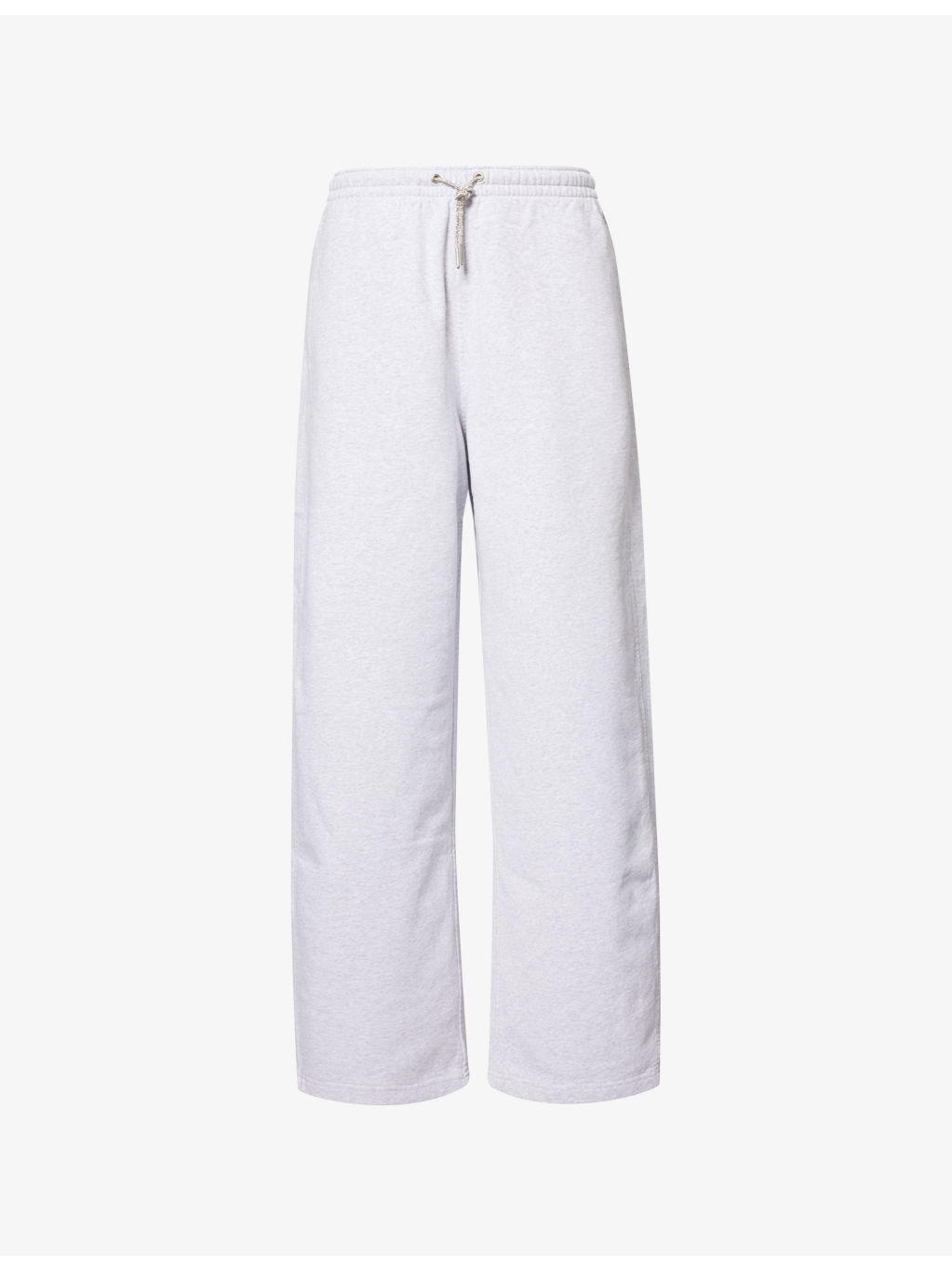 Rhinestone Drawcord Wide-Leg Cotton-Jersey Jogging Bottoms - 1