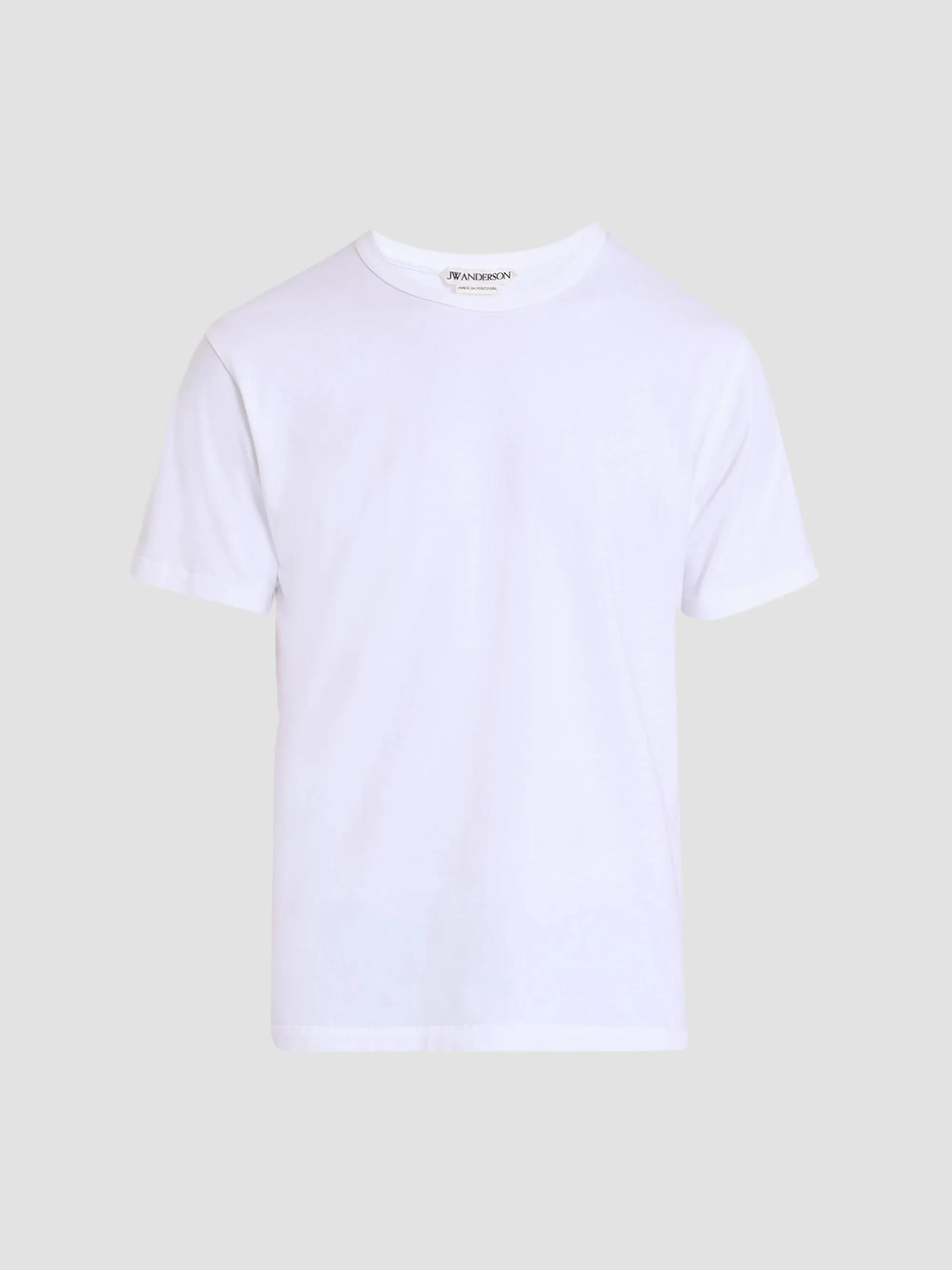Men's Anchor-Embroidered Cotton T-Shirt - White - 1
