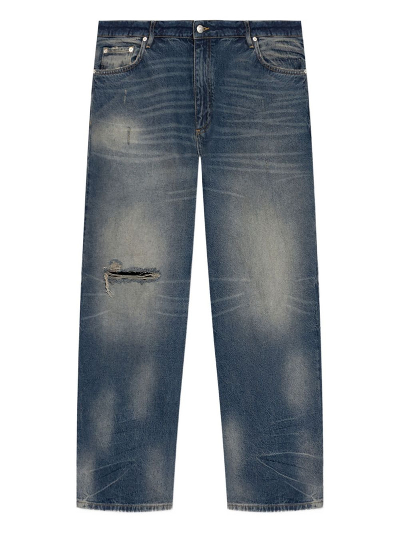 distressed-knee jeans 1