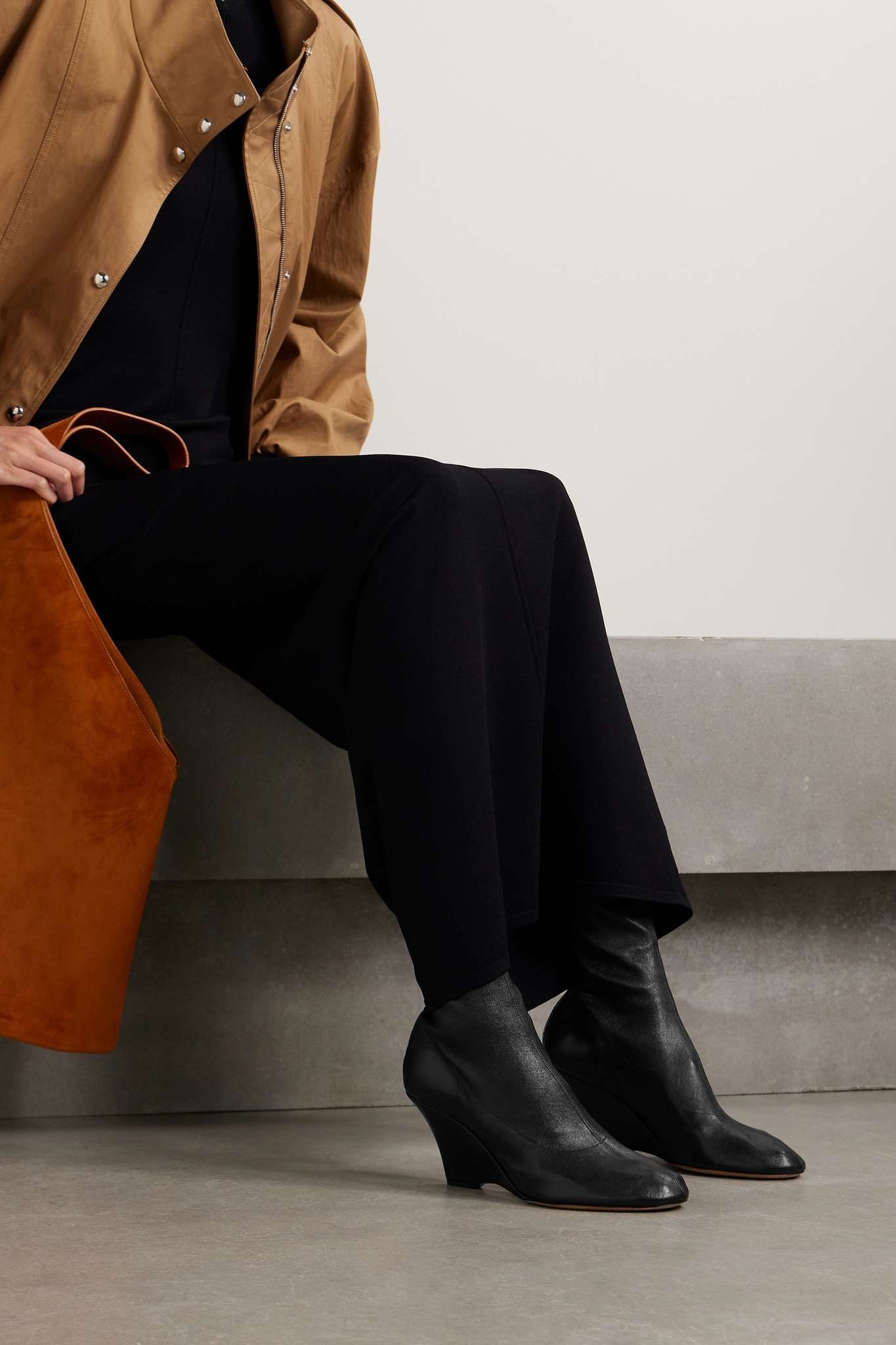 Apollo leather wedge ankle boots - 4