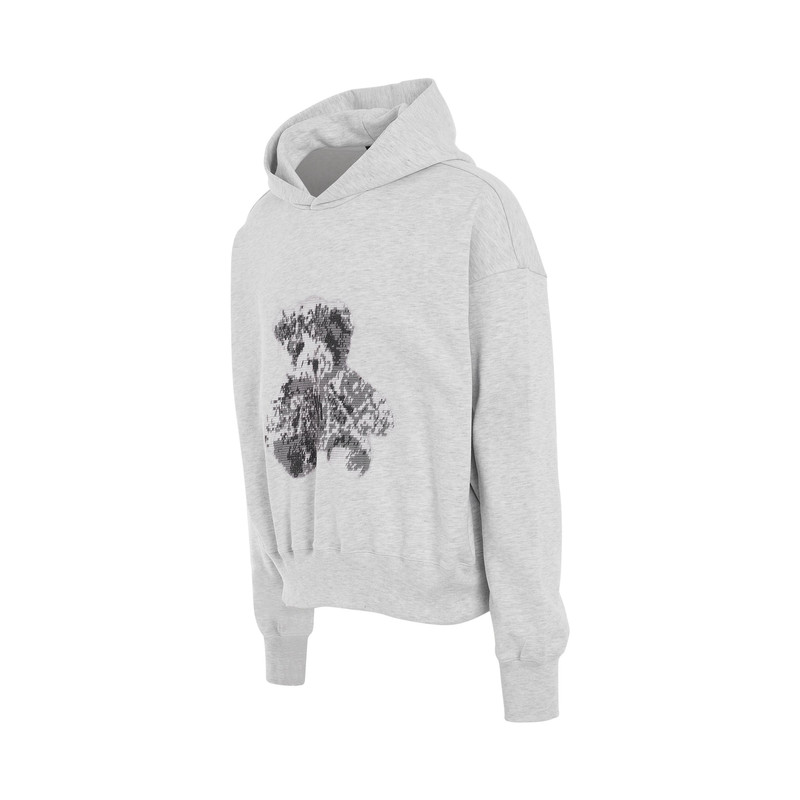 We11done Pixel Teddy Hoodie in Grey outlook