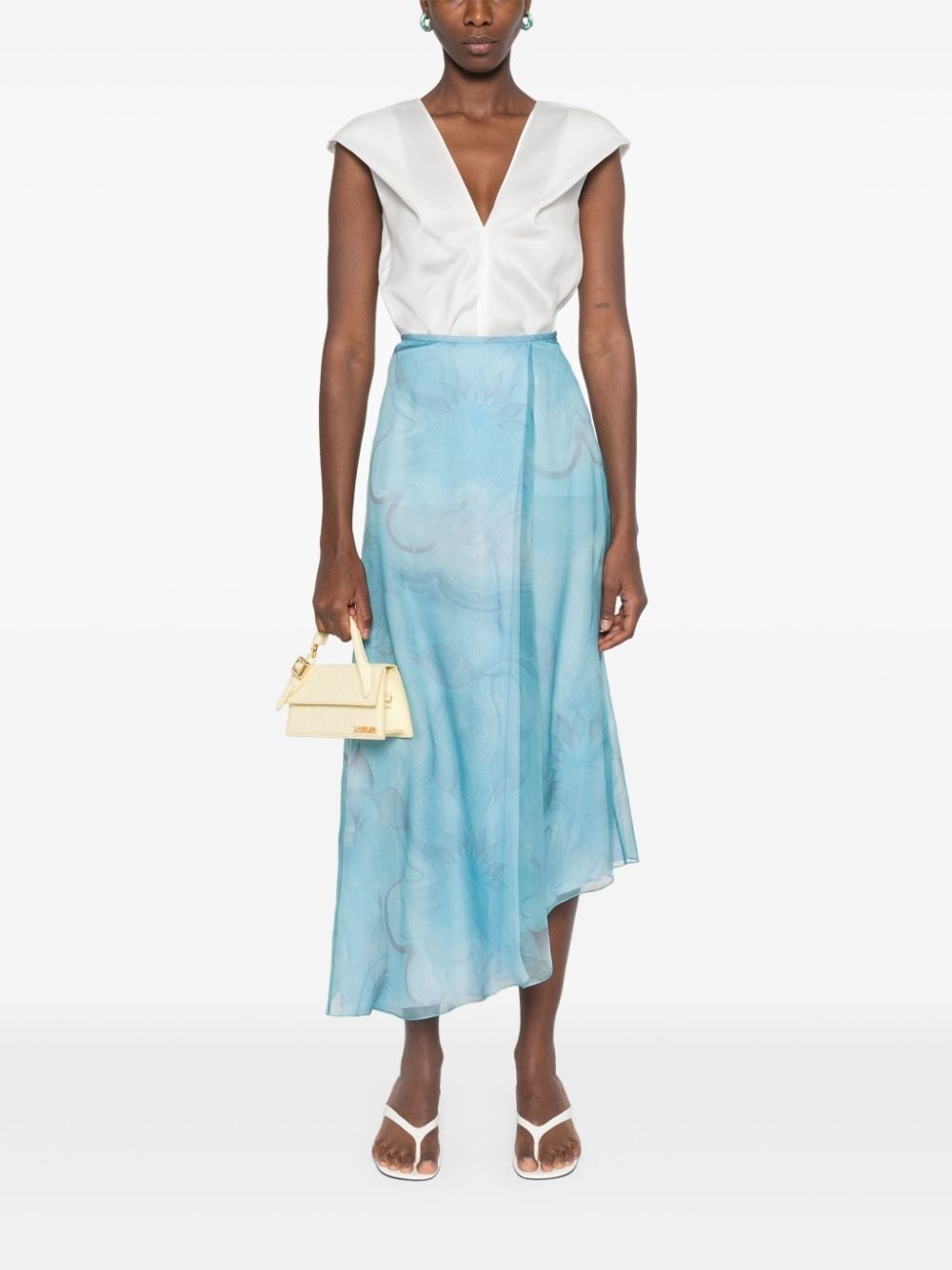 floral-print asymmetric skirt - 2