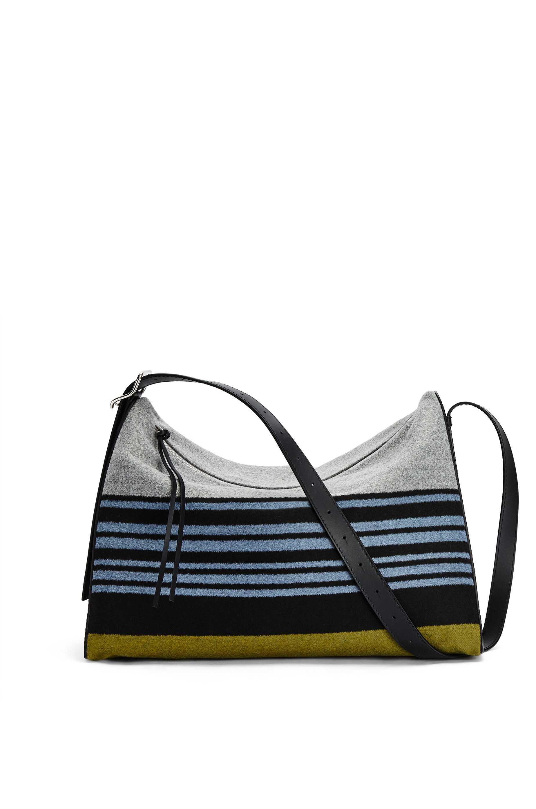 Large Berlingo bag in striped textile and calfskin - 4