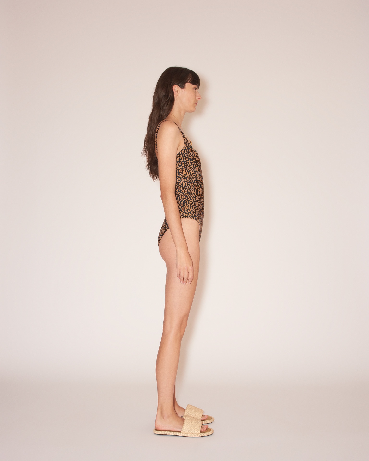 JANICE - Matte stretch onepiece - Brown Ocelot - 4
