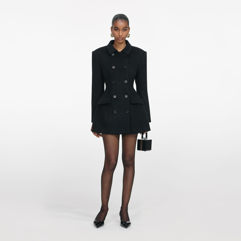 Black Wool Double Breasted Jacket 1